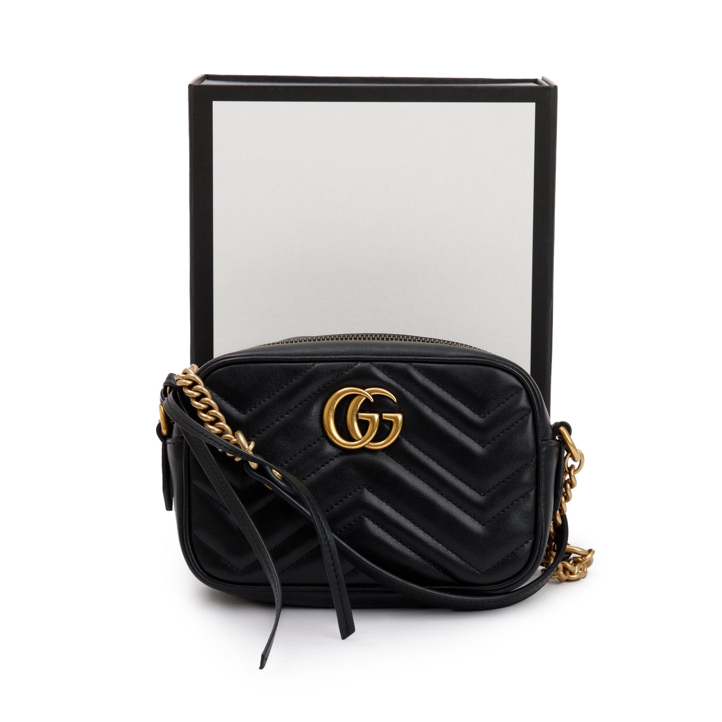 Gucci Black GG Marmont Matelasse Mini Shoulder Bag