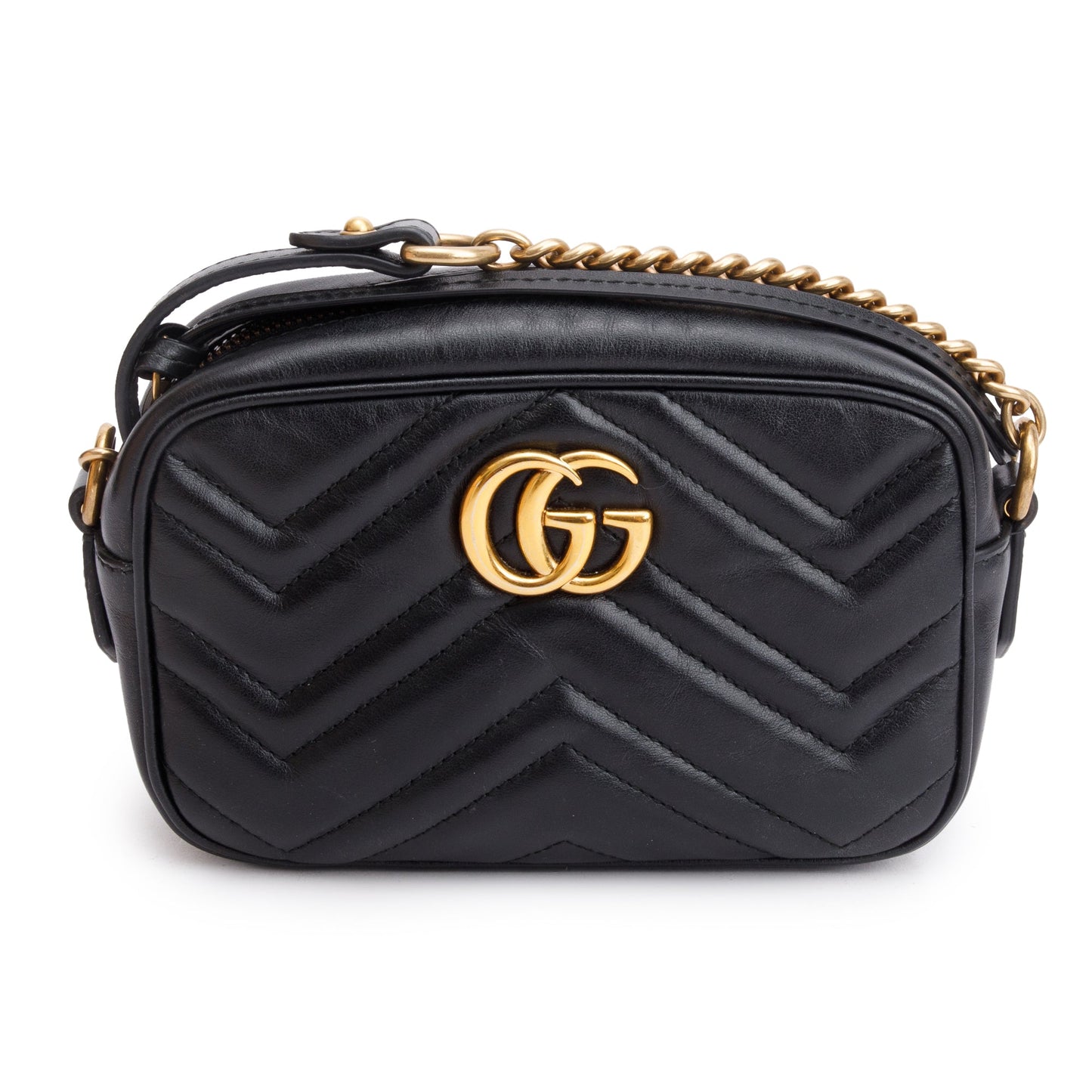 Gucci Black GG Marmont Matelasse Mini Shoulder Bag