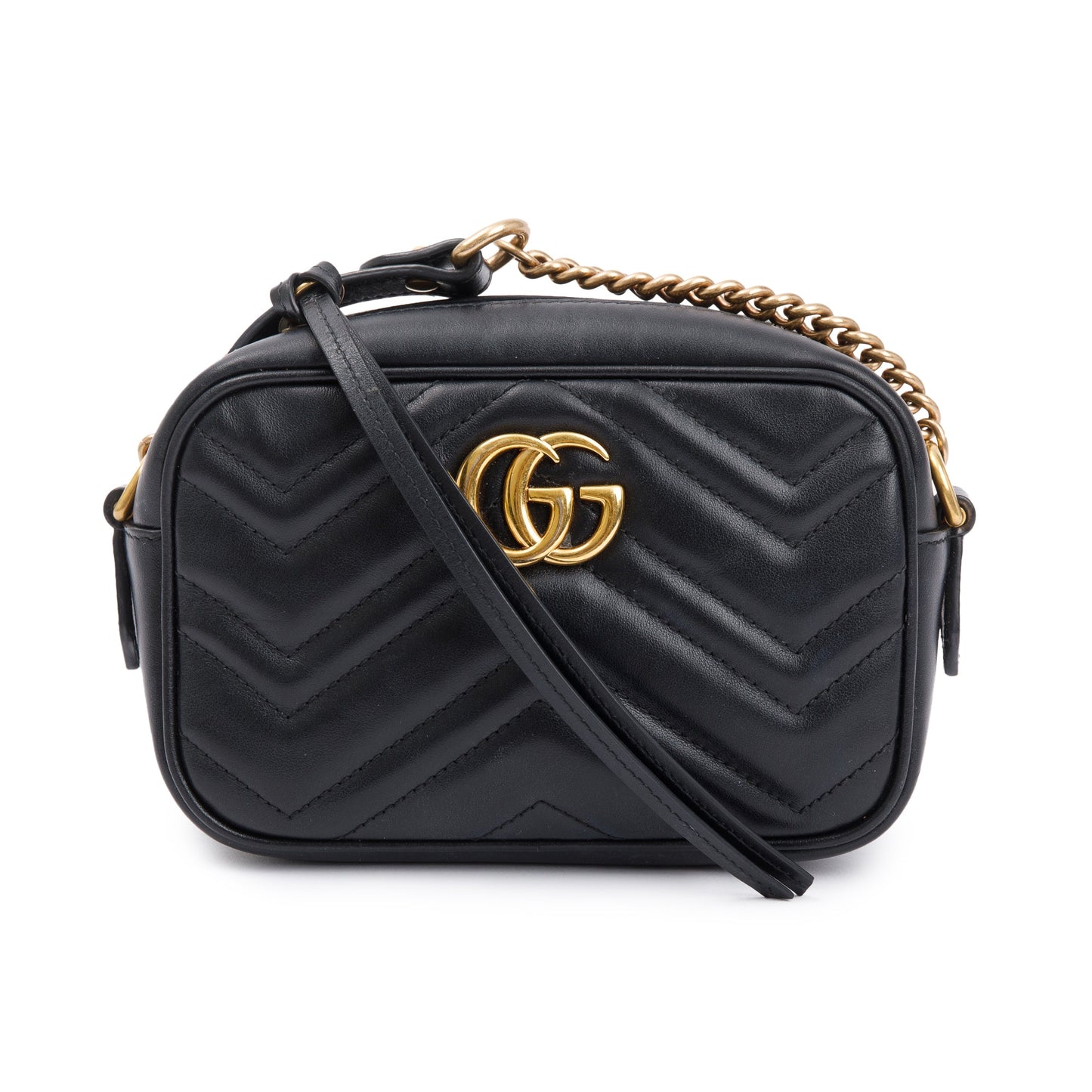 Gucci Black GG Marmont Matelasse Mini Shoulder Bag