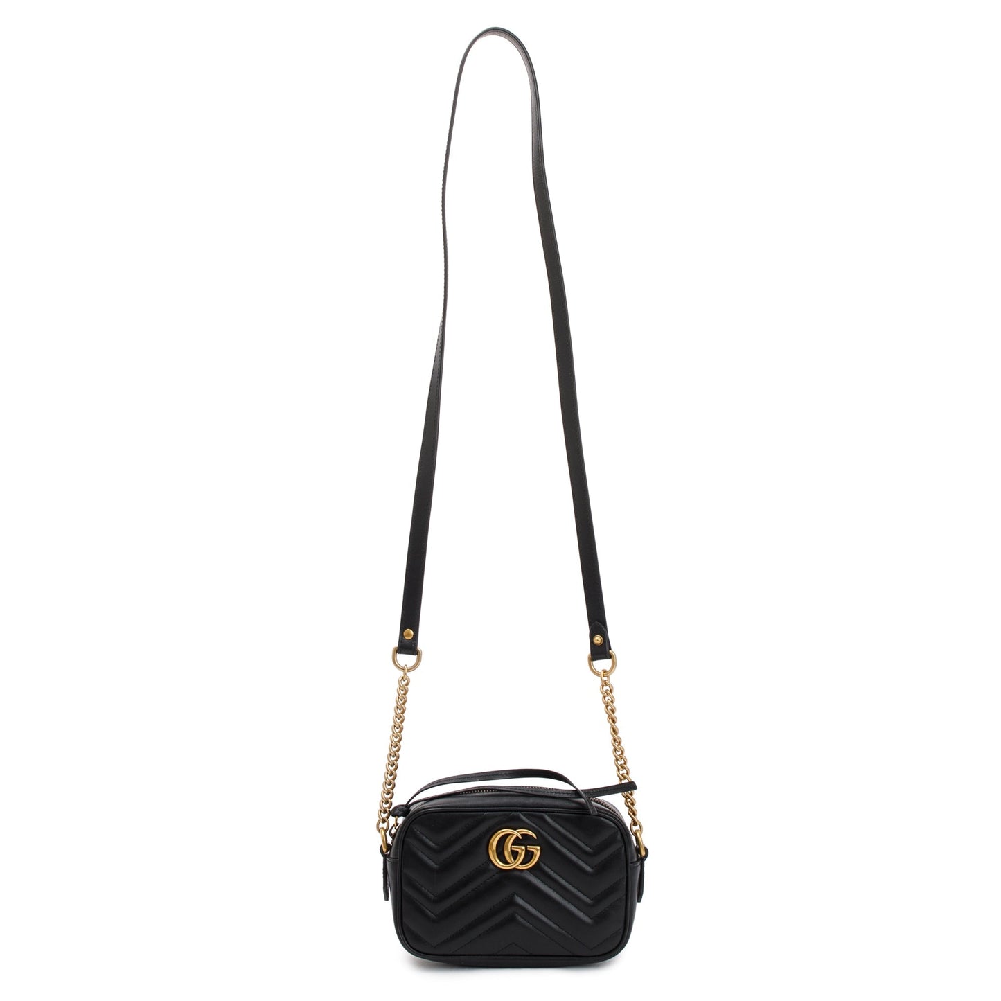 Gucci Black GG Marmont Matelasse Mini Shoulder Bag
