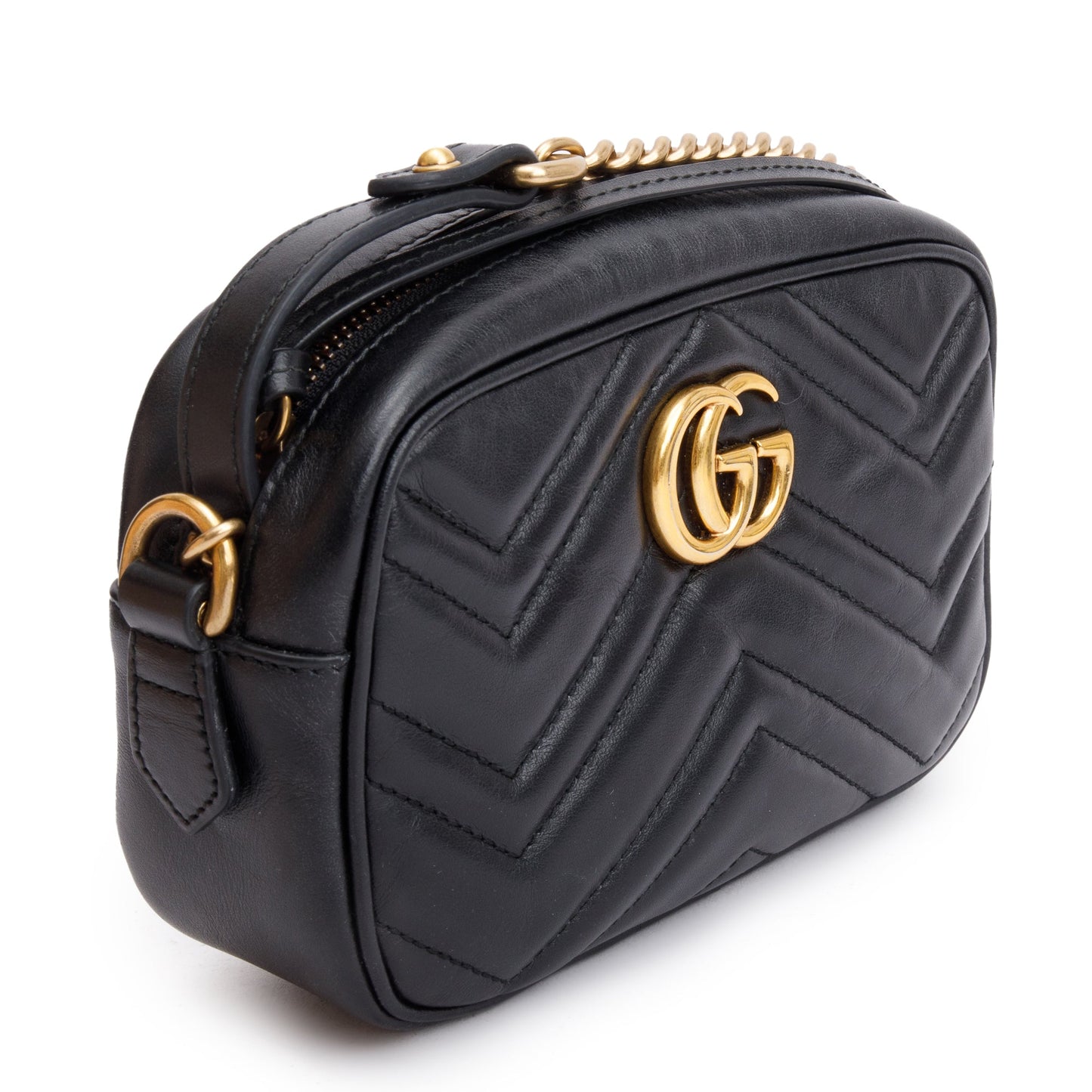 Gucci Black GG Marmont Matelasse Mini Shoulder Bag
