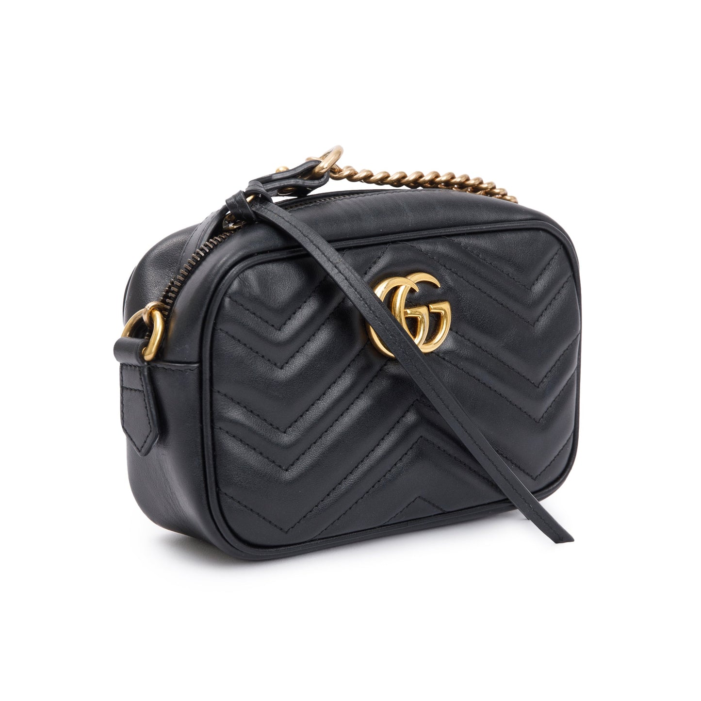 Gucci Black GG Marmont Matelasse Mini Shoulder Bag