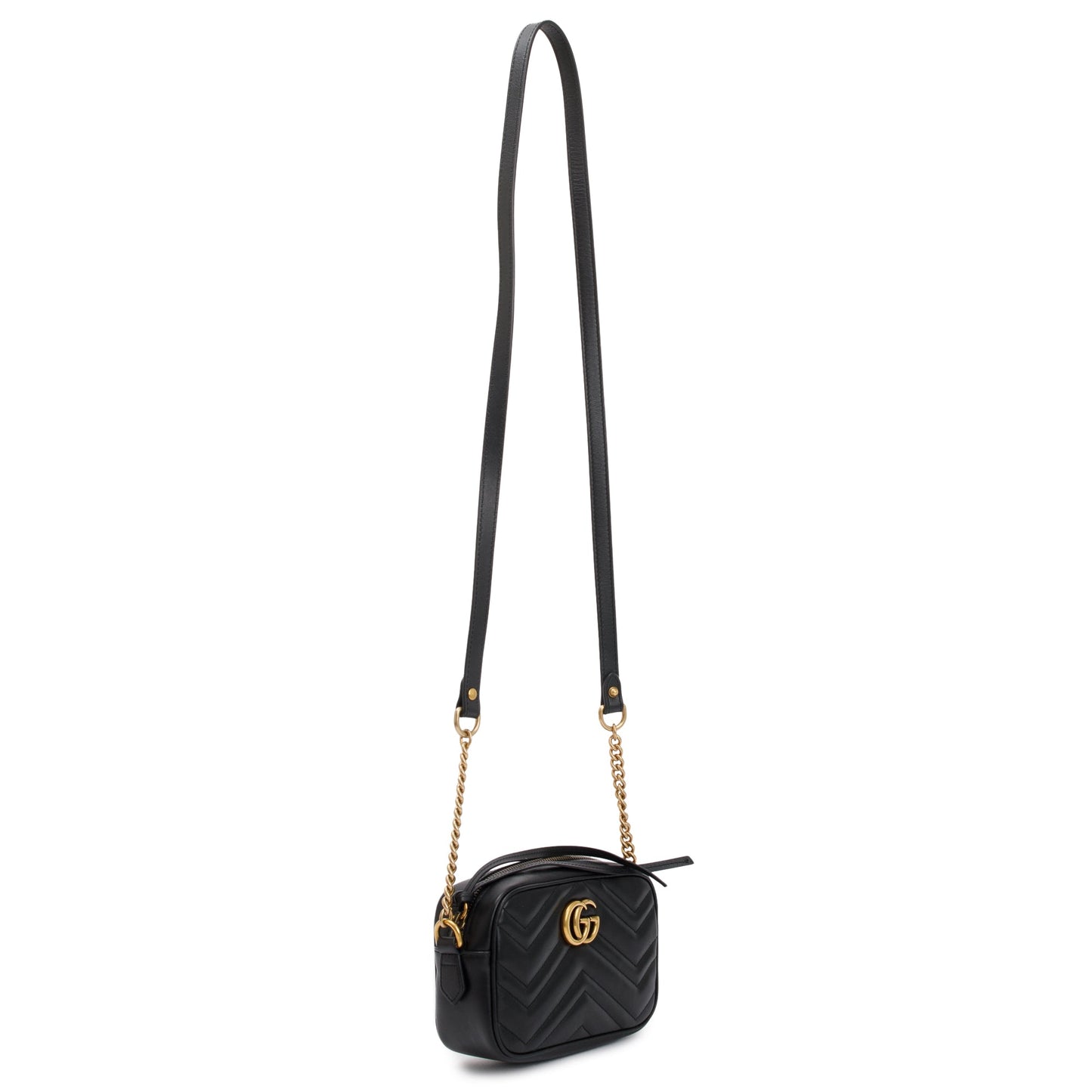 Gucci Black GG Marmont Matelasse Mini Shoulder Bag