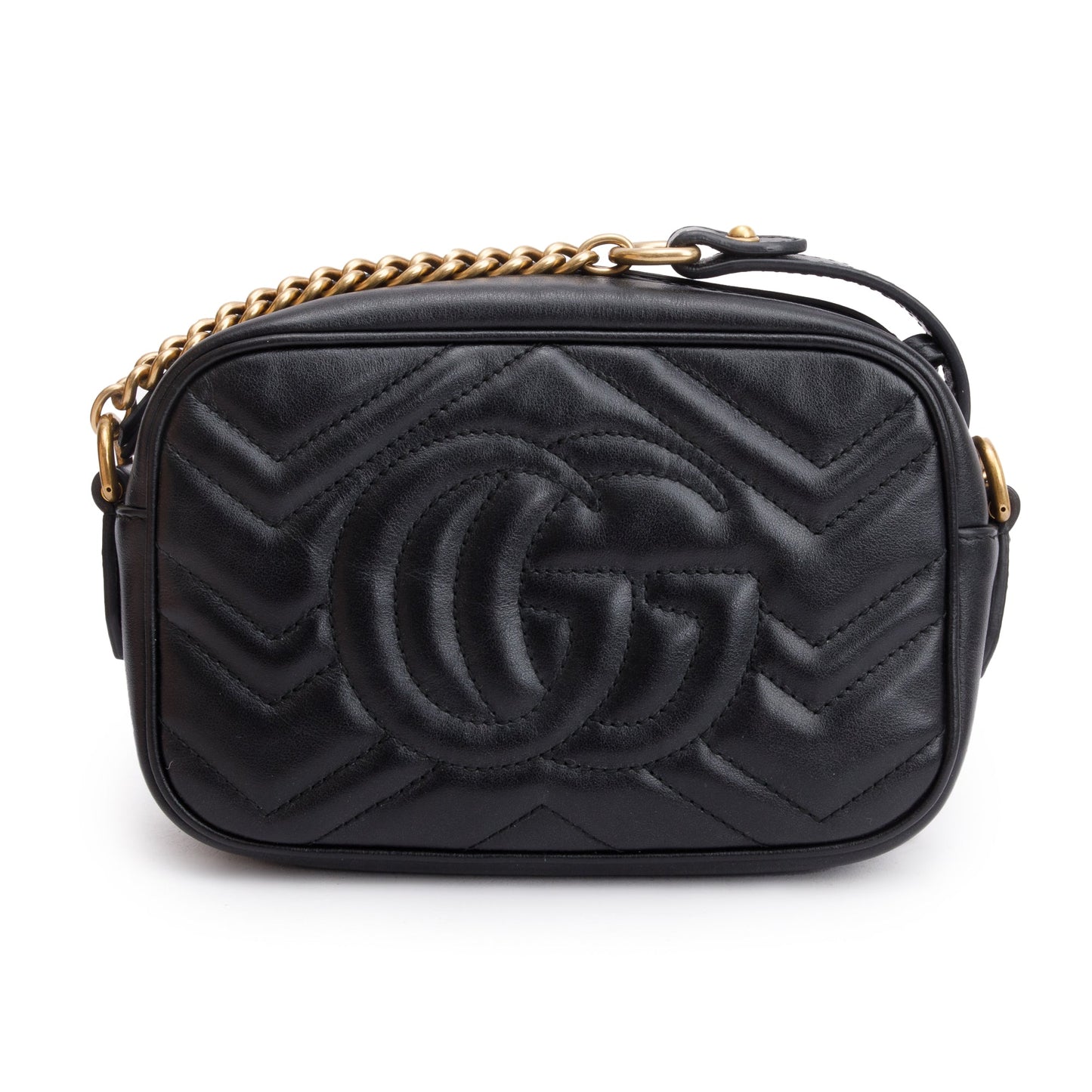 Gucci Black GG Marmont Matelasse Mini Shoulder Bag