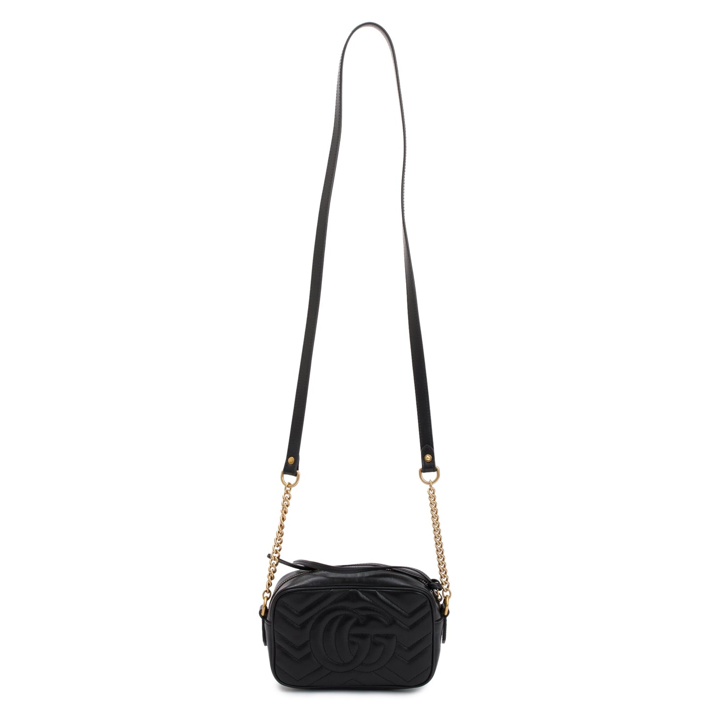 Gucci Black GG Marmont Matelasse Mini Shoulder Bag