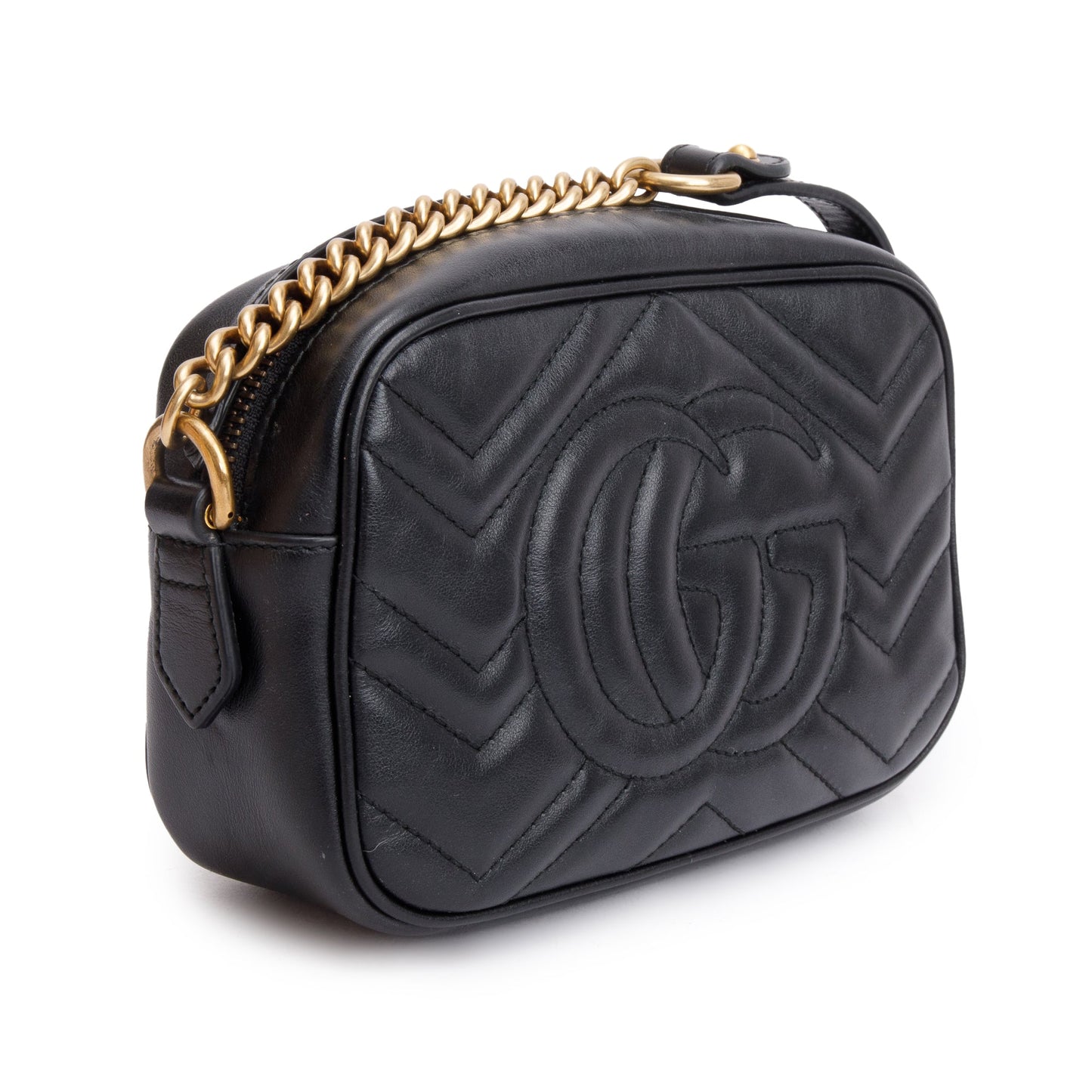 Gucci Black GG Marmont Matelasse Mini Shoulder Bag