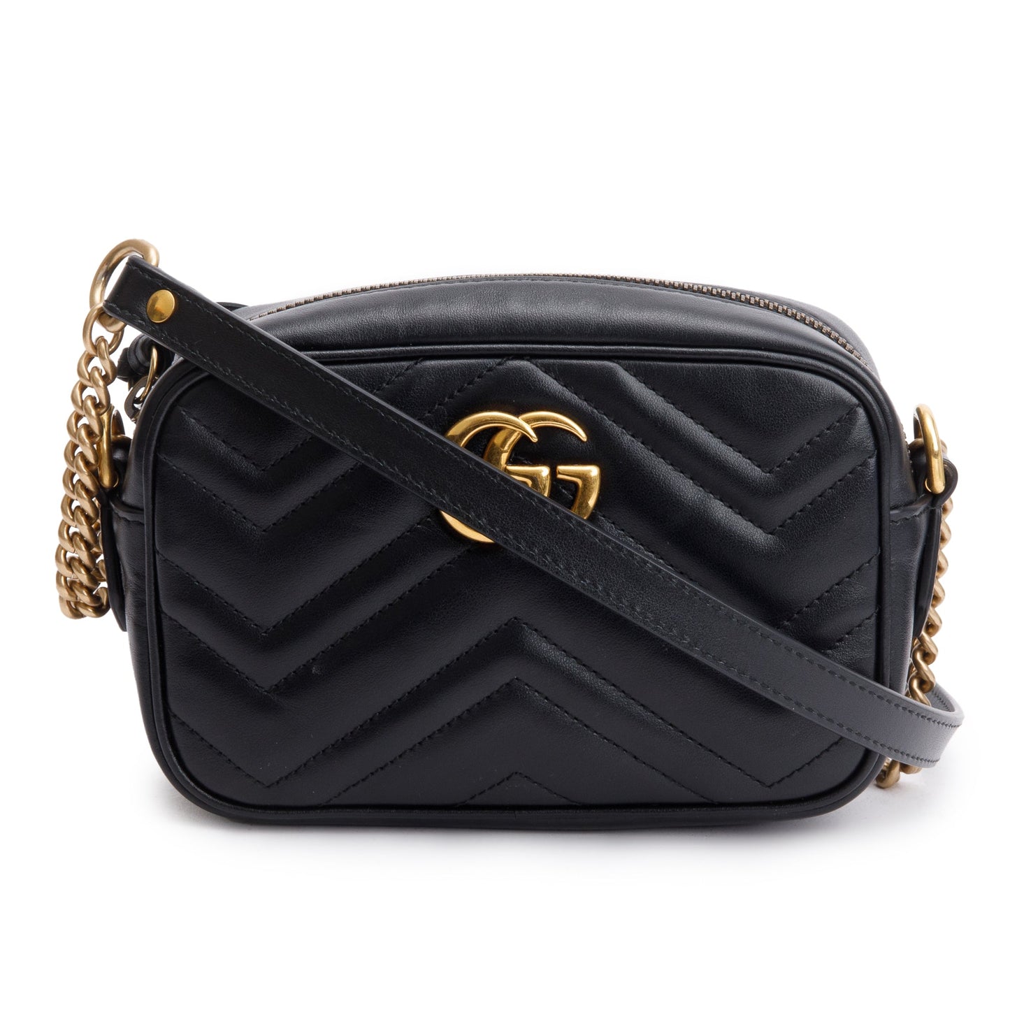 Gucci Black GG Marmont Matelasse Mini Shoulder Bag