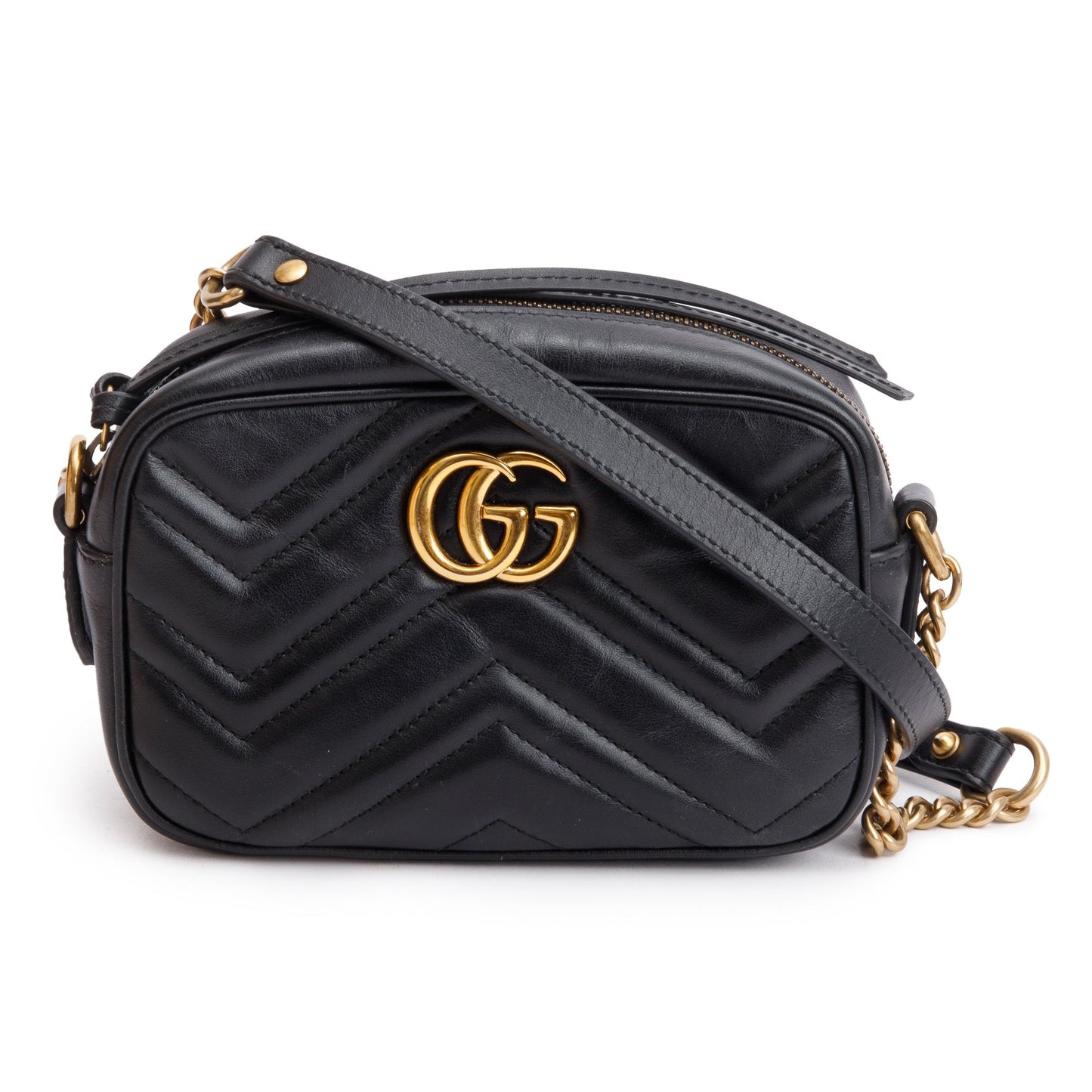 Gucci Black GG Marmont Matelasse Mini Shoulder Bag