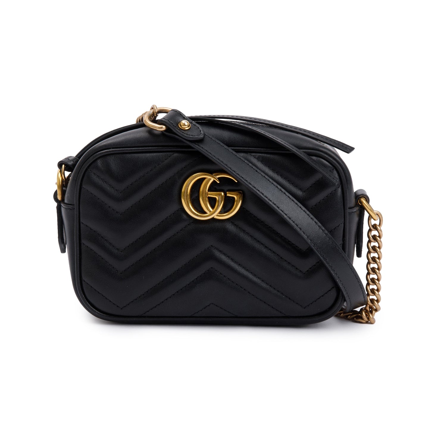Gucci Black GG Marmont Matelasse Mini Shoulder Bag