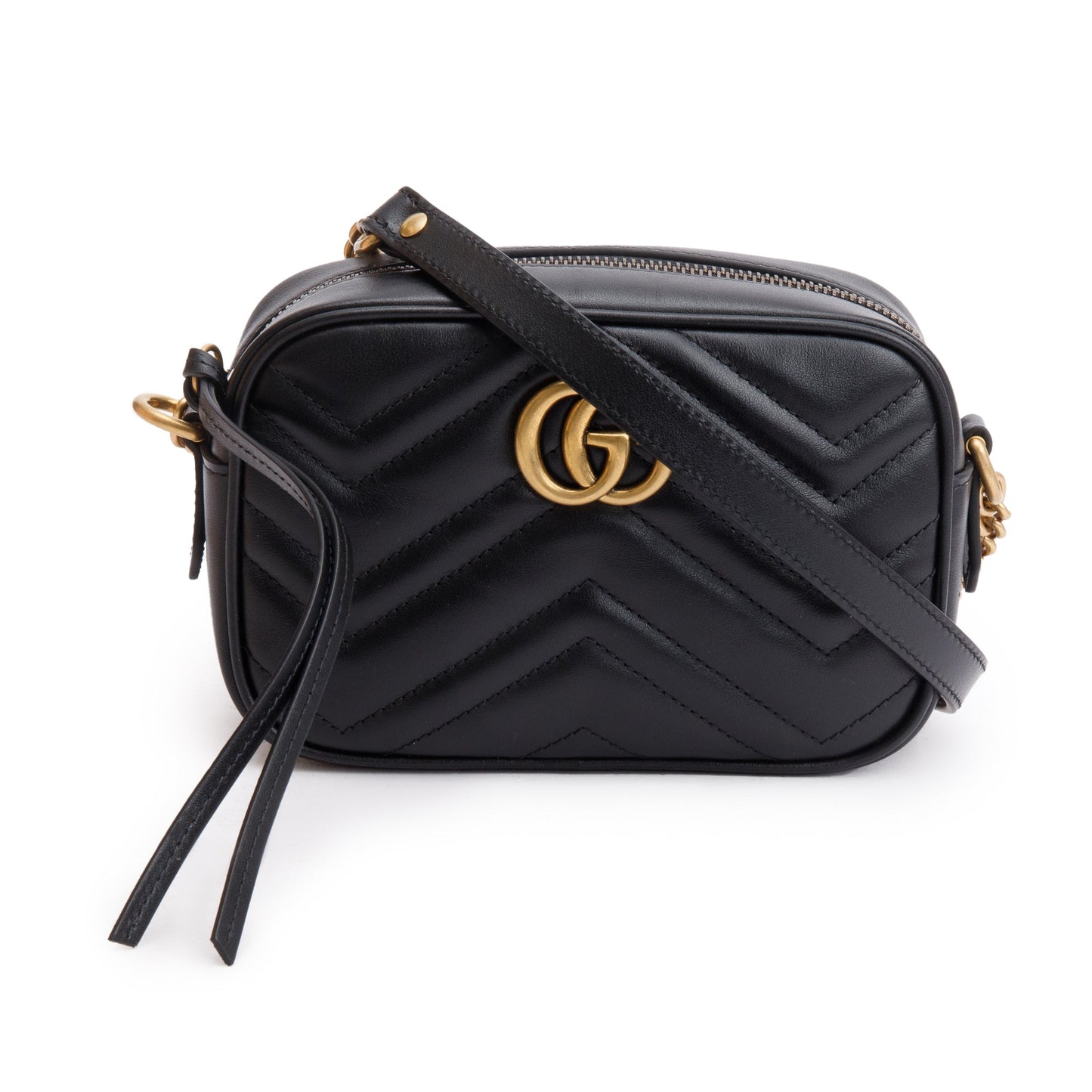 Gucci Black GG Marmont Matelasse Mini Shoulder Bag