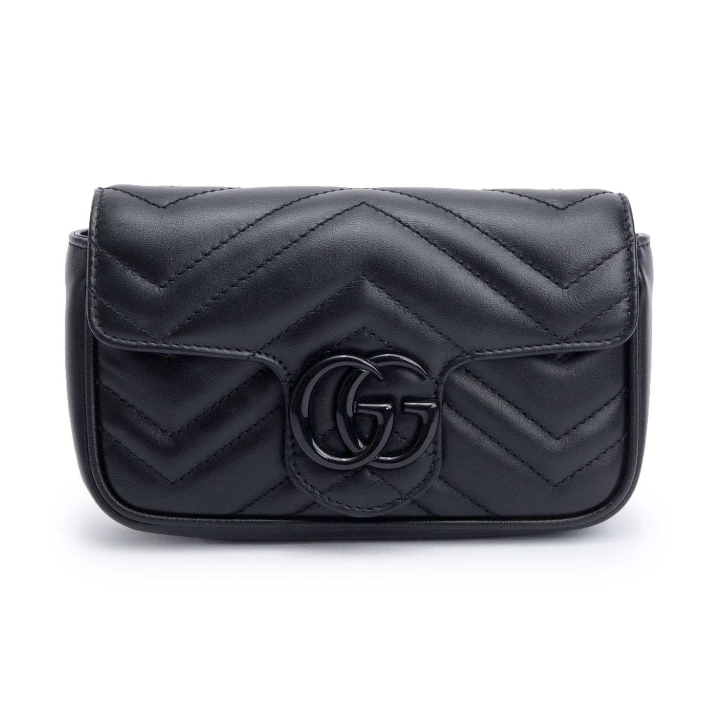Gucci Black GG Marmont Matelasse Monochrome Belt Bag