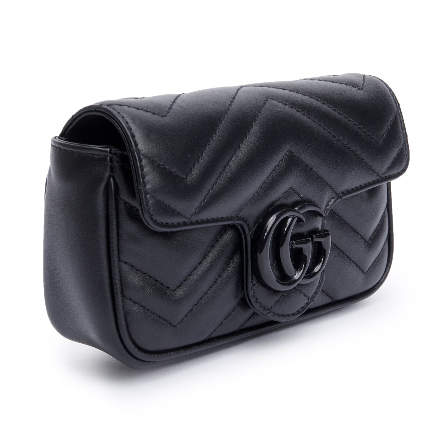 Gucci Black GG Marmont Matelasse Monochrome Belt Bag