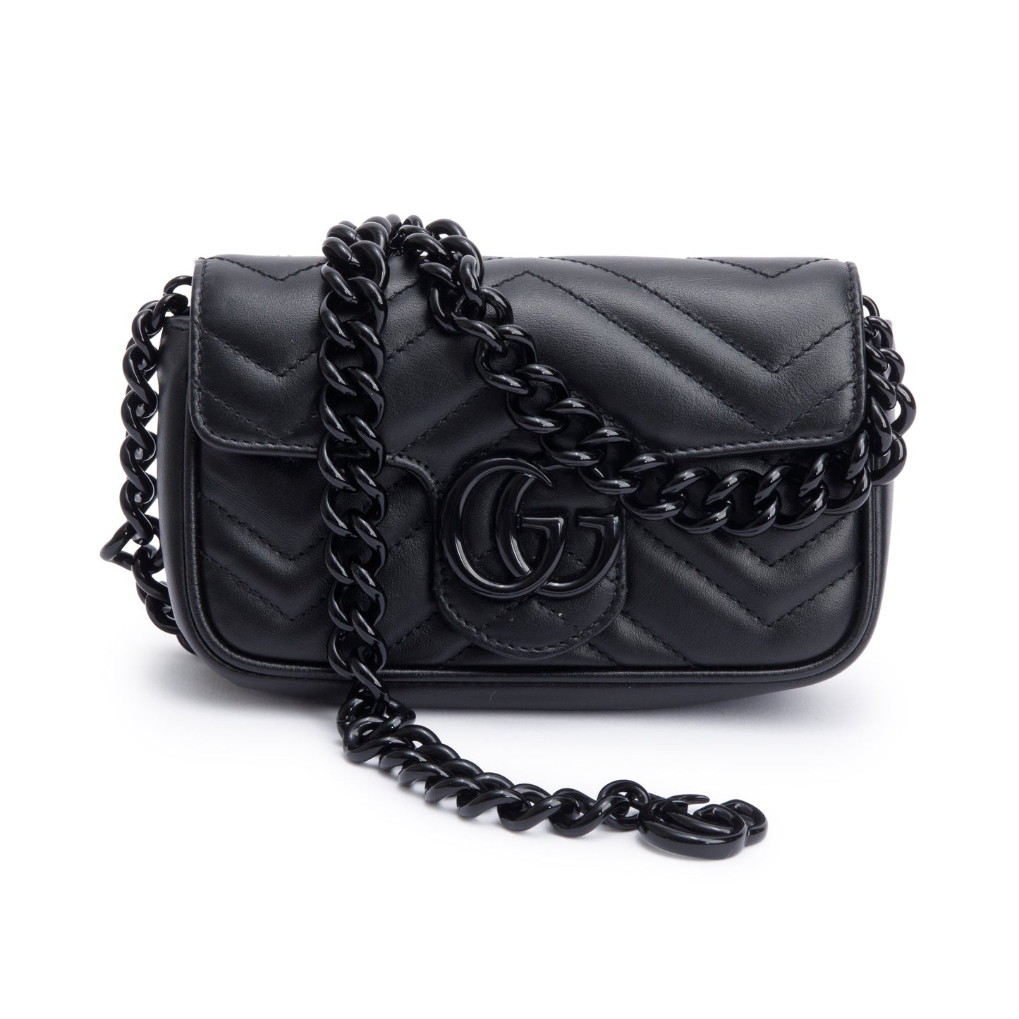 Gucci Black GG Marmont Matelasse Monochrome Belt Bag