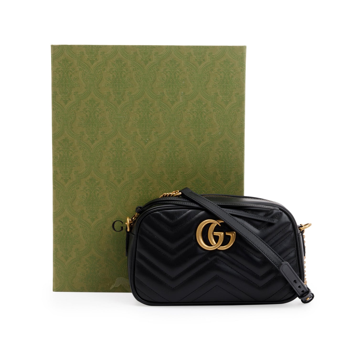 Gucci Black GG Marmont Matelasse Small Shoulder Bag