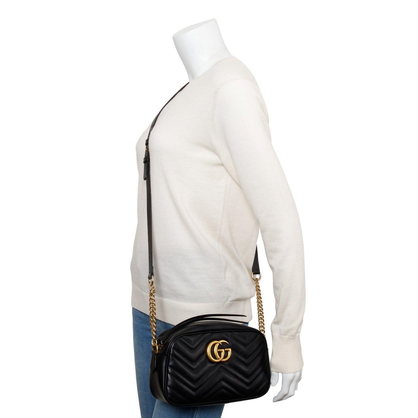Gucci Black GG Marmont Matelasse Small Shoulder Bag