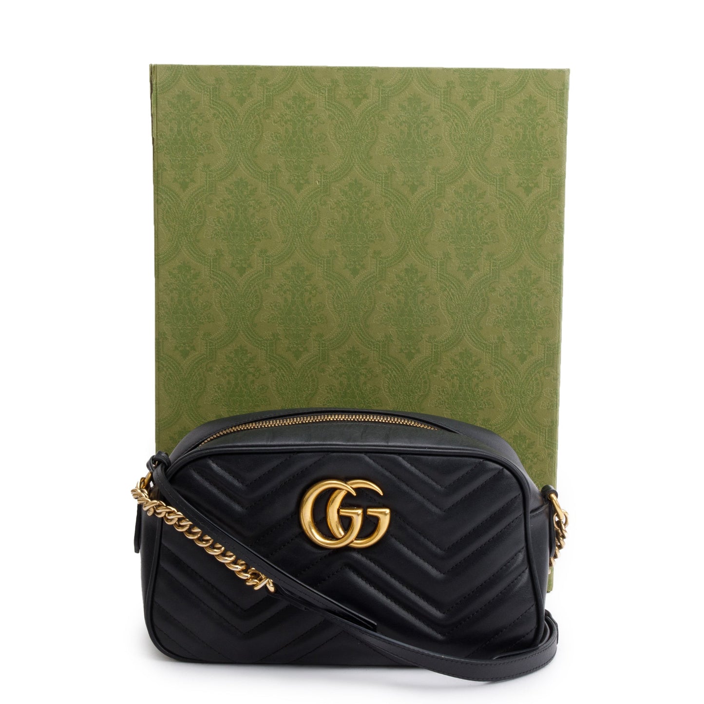 Gucci Black GG Marmont Matelasse Small Shoulder Bag