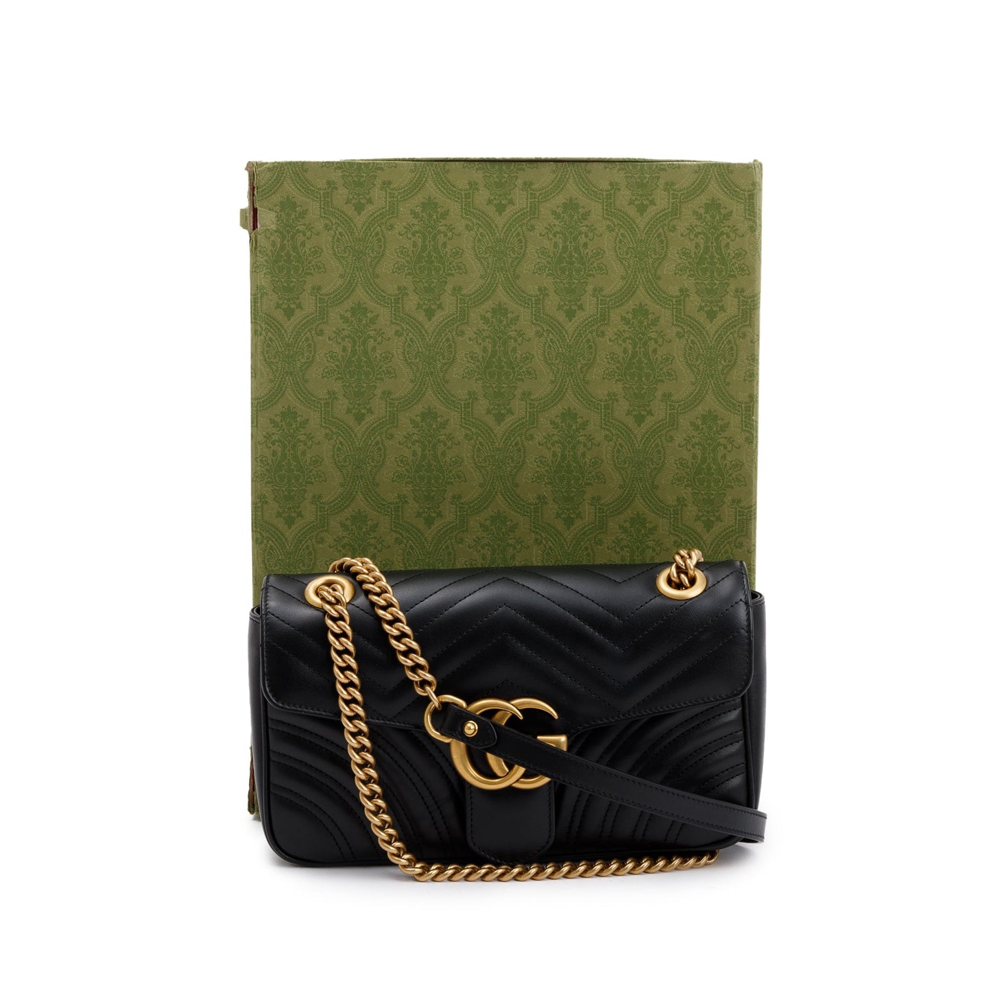 Gucci Black GG Marmont Matelasse Small Shoulder Bag