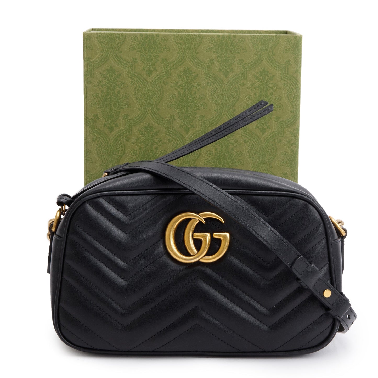 Gucci Black GG Marmont Matelasse Small Shoulder Bag