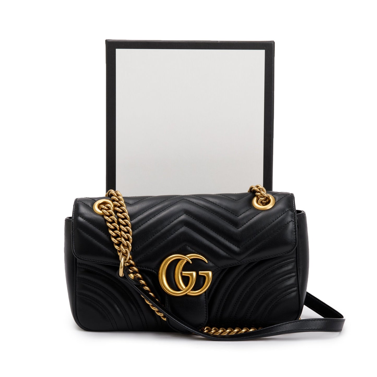 Gucci Black GG Marmont Matelasse Small Shoulder Bag