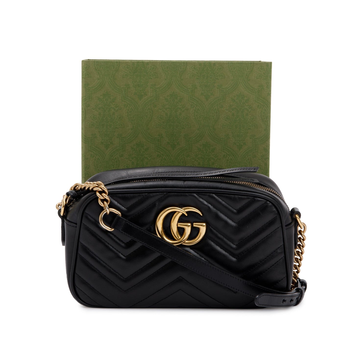 Gucci Black GG Marmont Matelasse Small Shoulder Bag