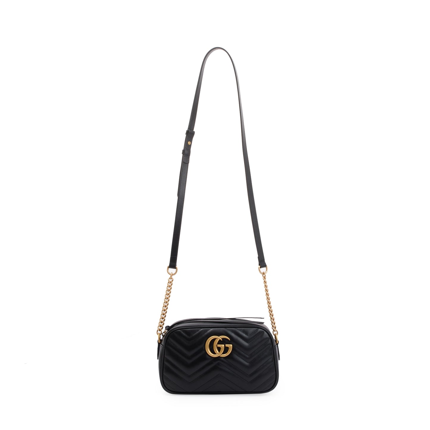 Gucci Black GG Marmont Matelasse Small Shoulder Bag