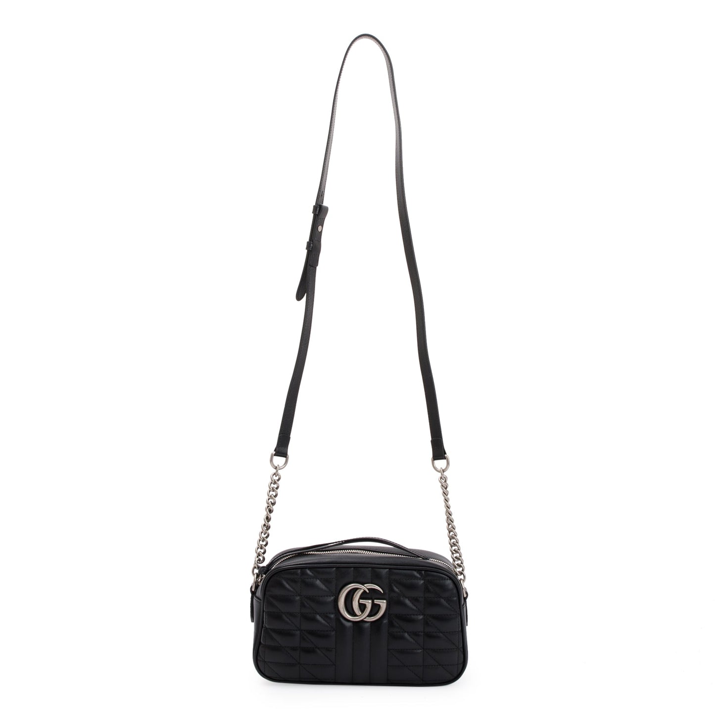 Gucci Black GG Marmont Matelasse Small Shoulder Bag
