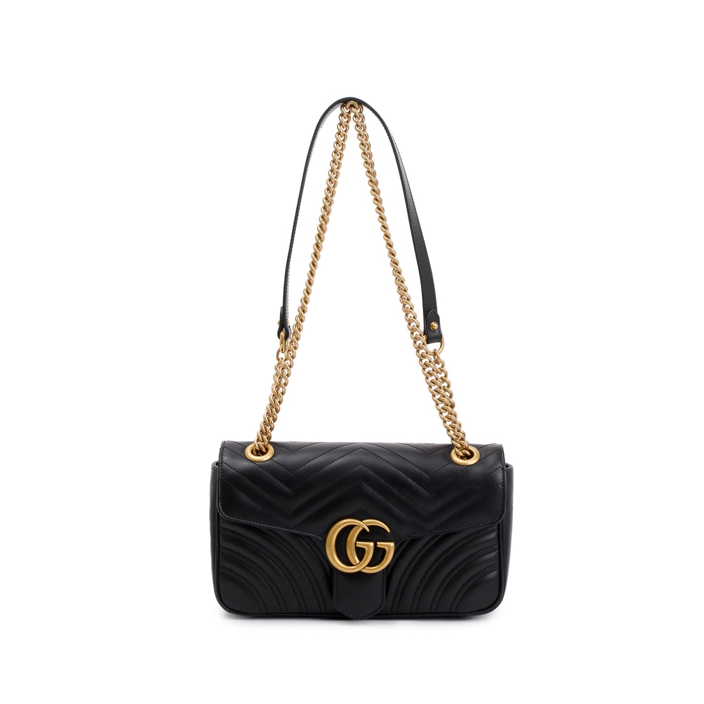Gucci Black GG Marmont Matelasse Small Shoulder Bag