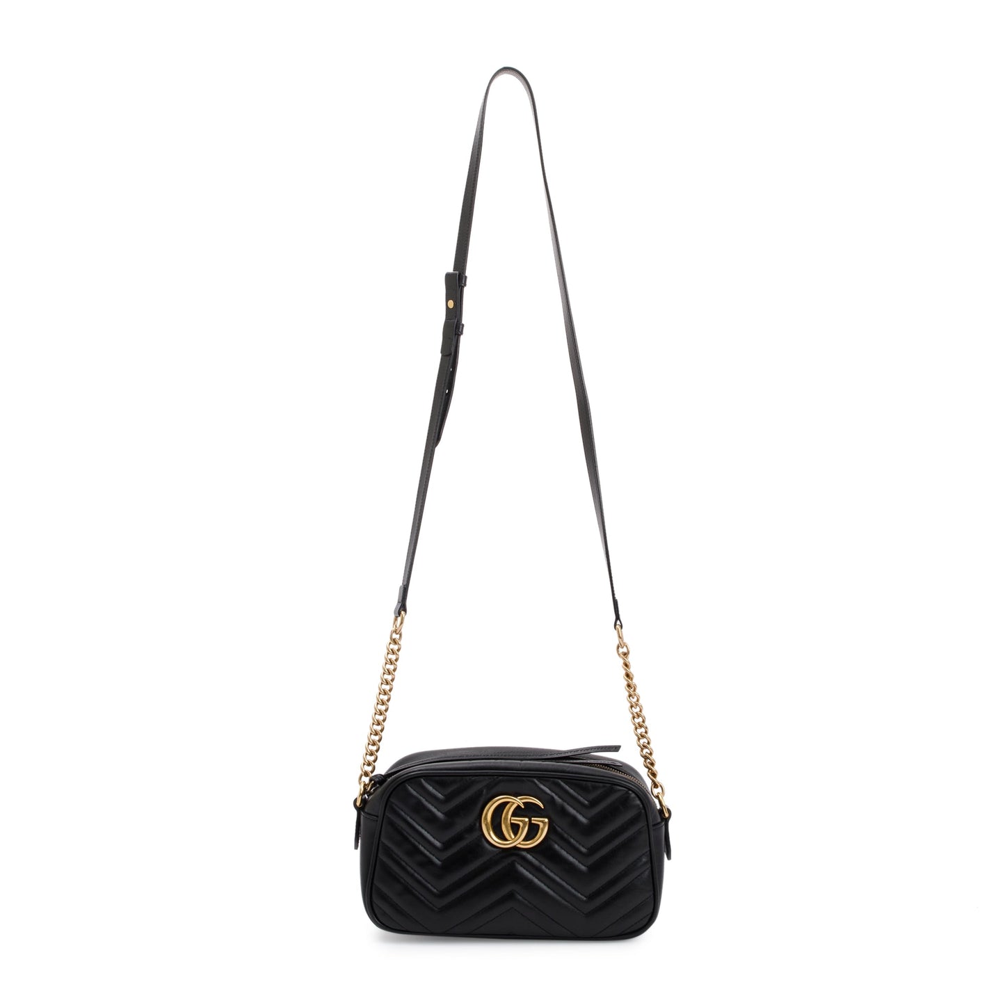 Gucci Black GG Marmont Matelasse Small Shoulder Bag