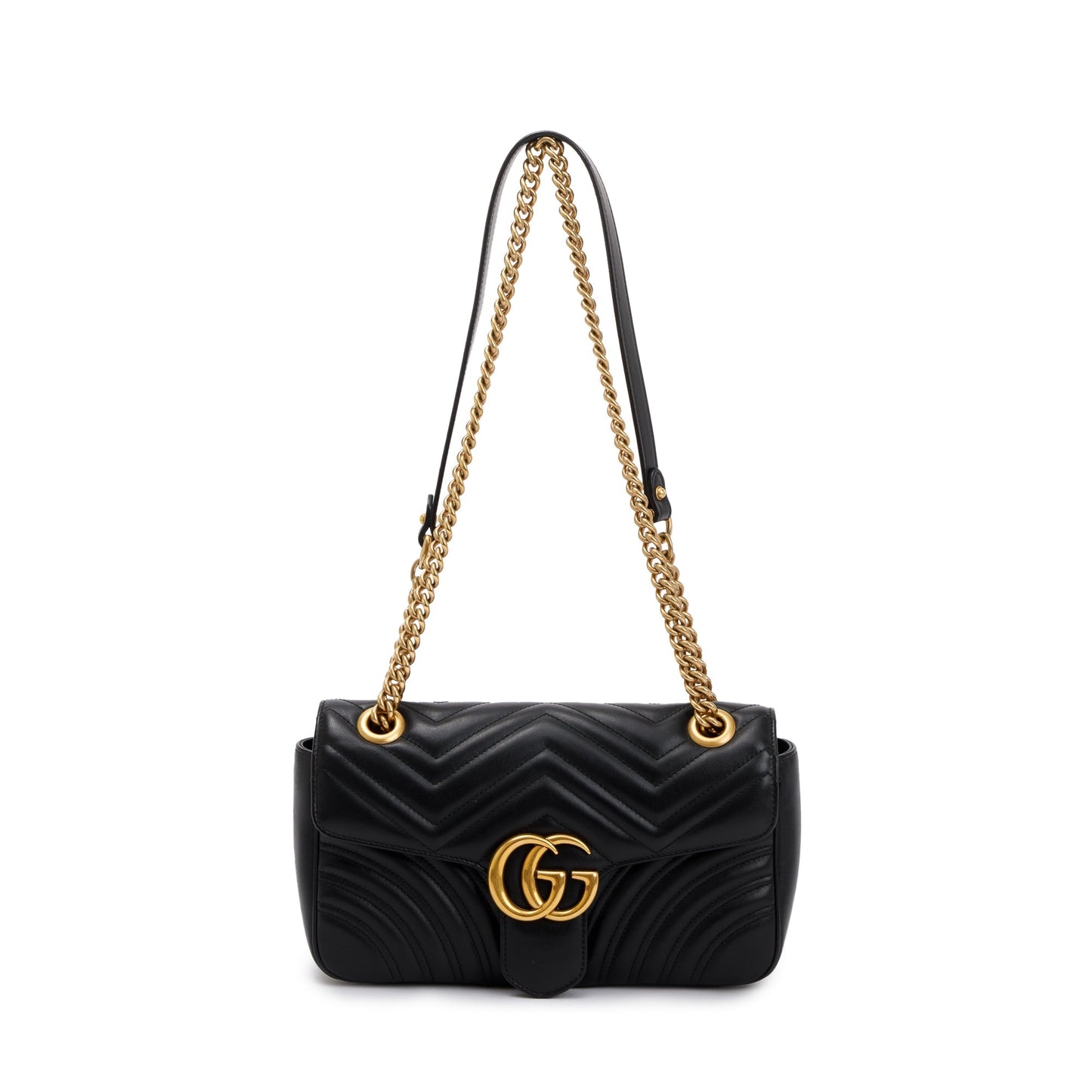 Gucci Black GG Marmont Matelasse Small Shoulder Bag
