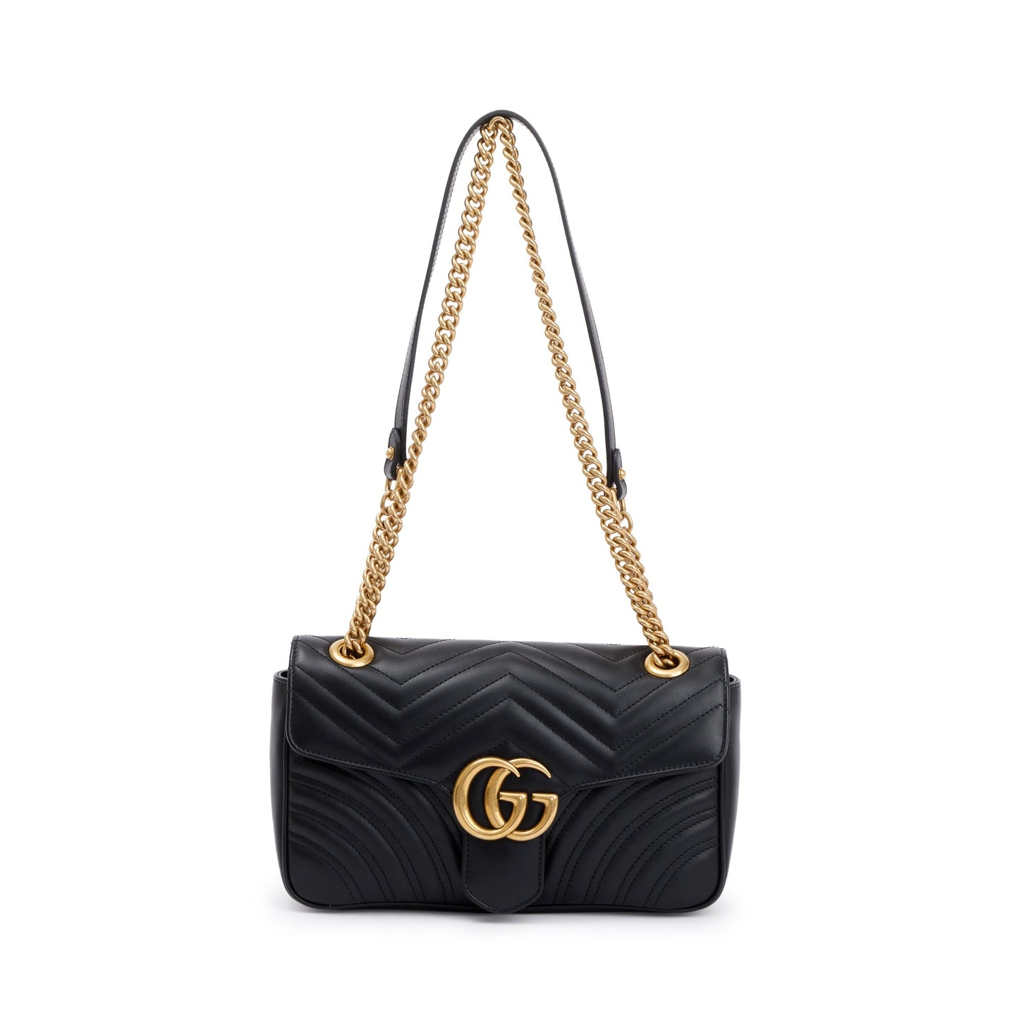 Gucci Black GG Marmont Matelasse Small Shoulder Bag
