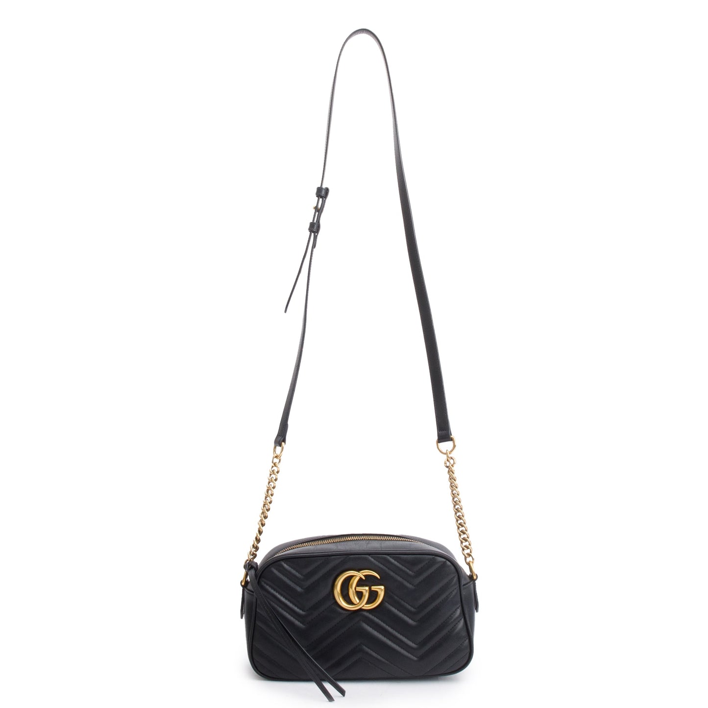 Gucci Black GG Marmont Matelasse Small Shoulder Bag