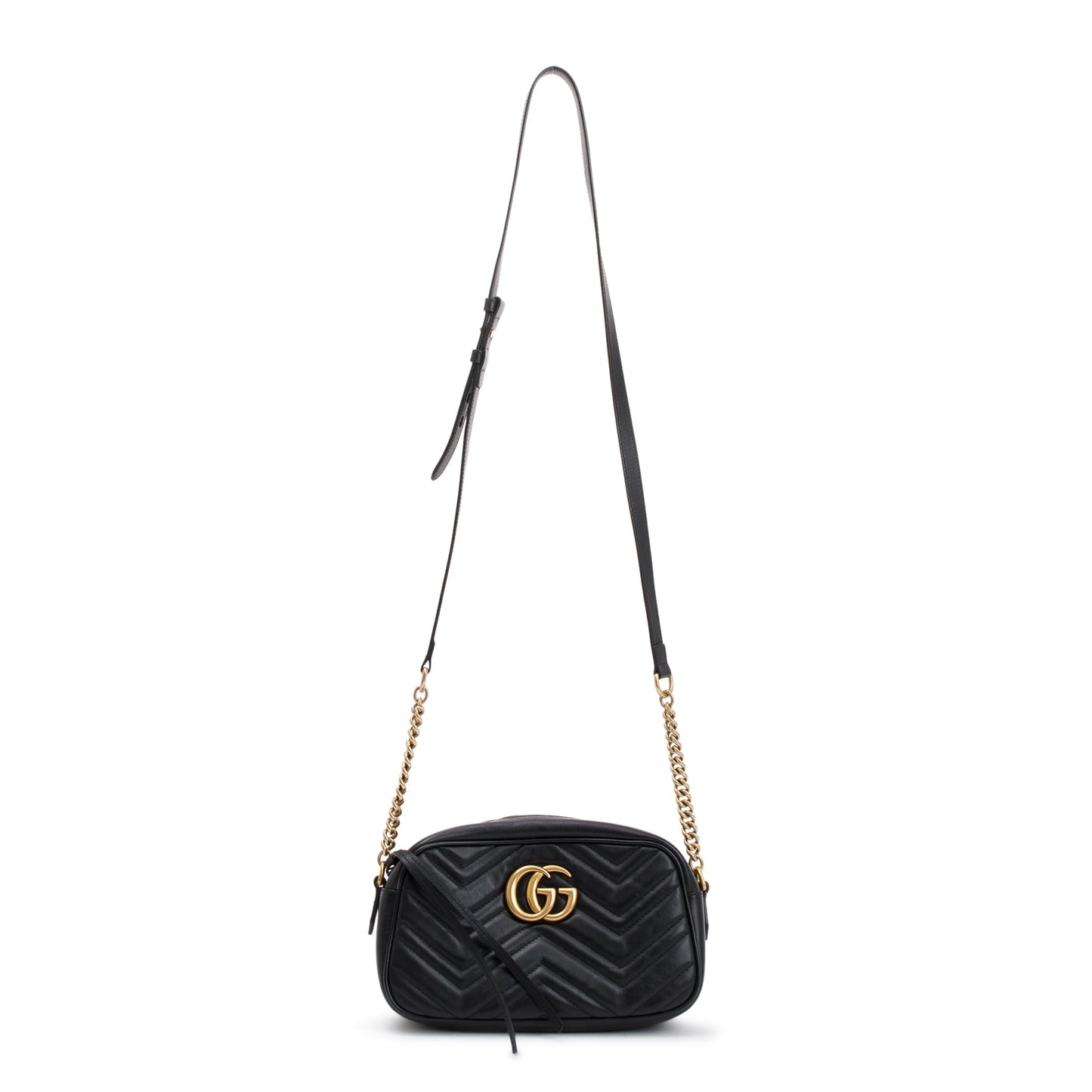 Gucci Black GG Marmont Matelasse Small Shoulder Bag