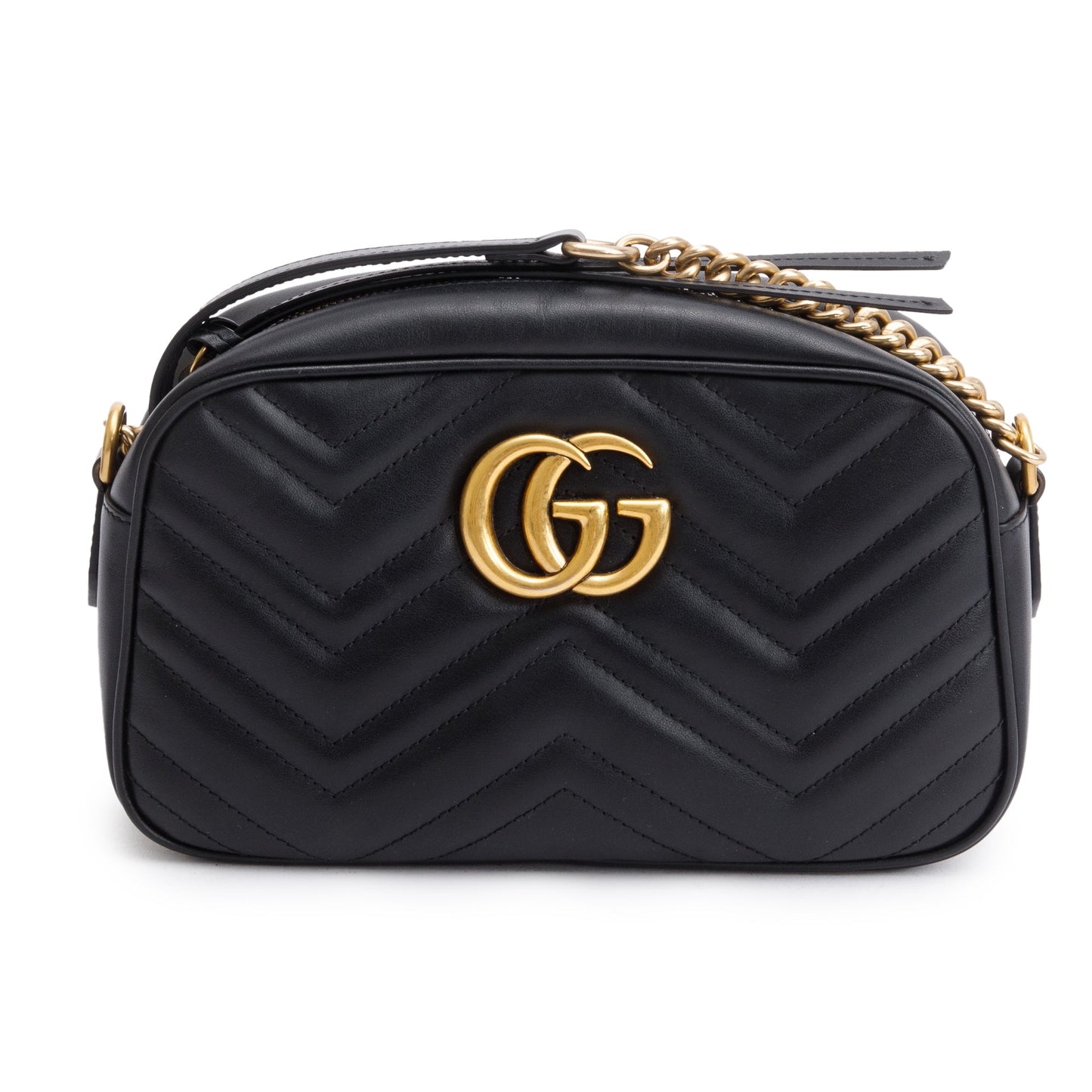 Gucci Black GG Marmont Matelasse Small Shoulder Bag