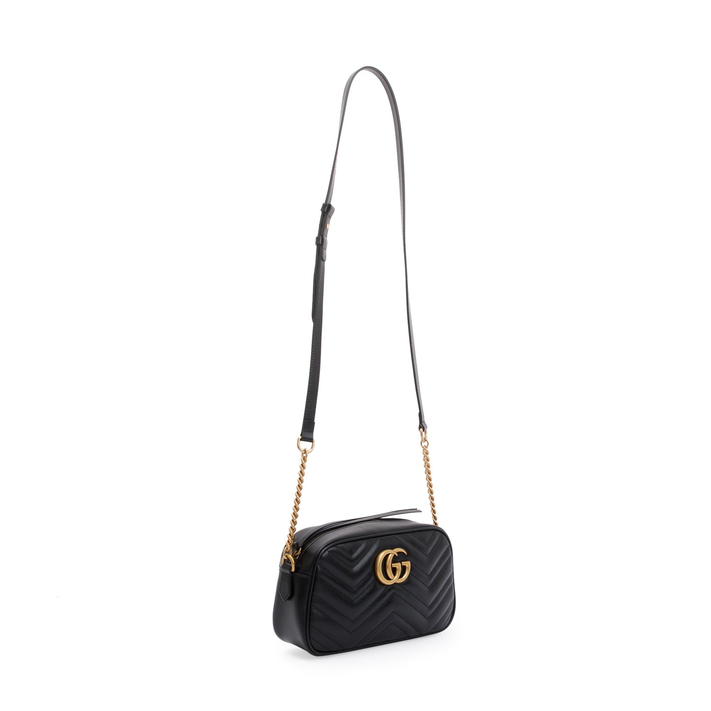 Gucci Black GG Marmont Matelasse Small Shoulder Bag
