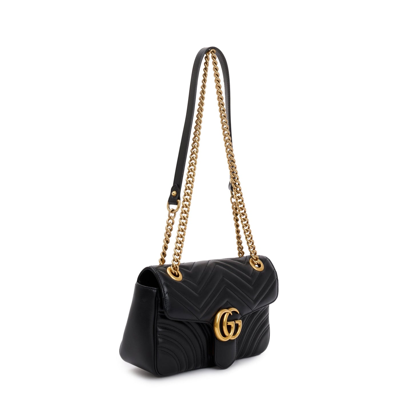 Gucci Black GG Marmont Matelasse Small Shoulder Bag