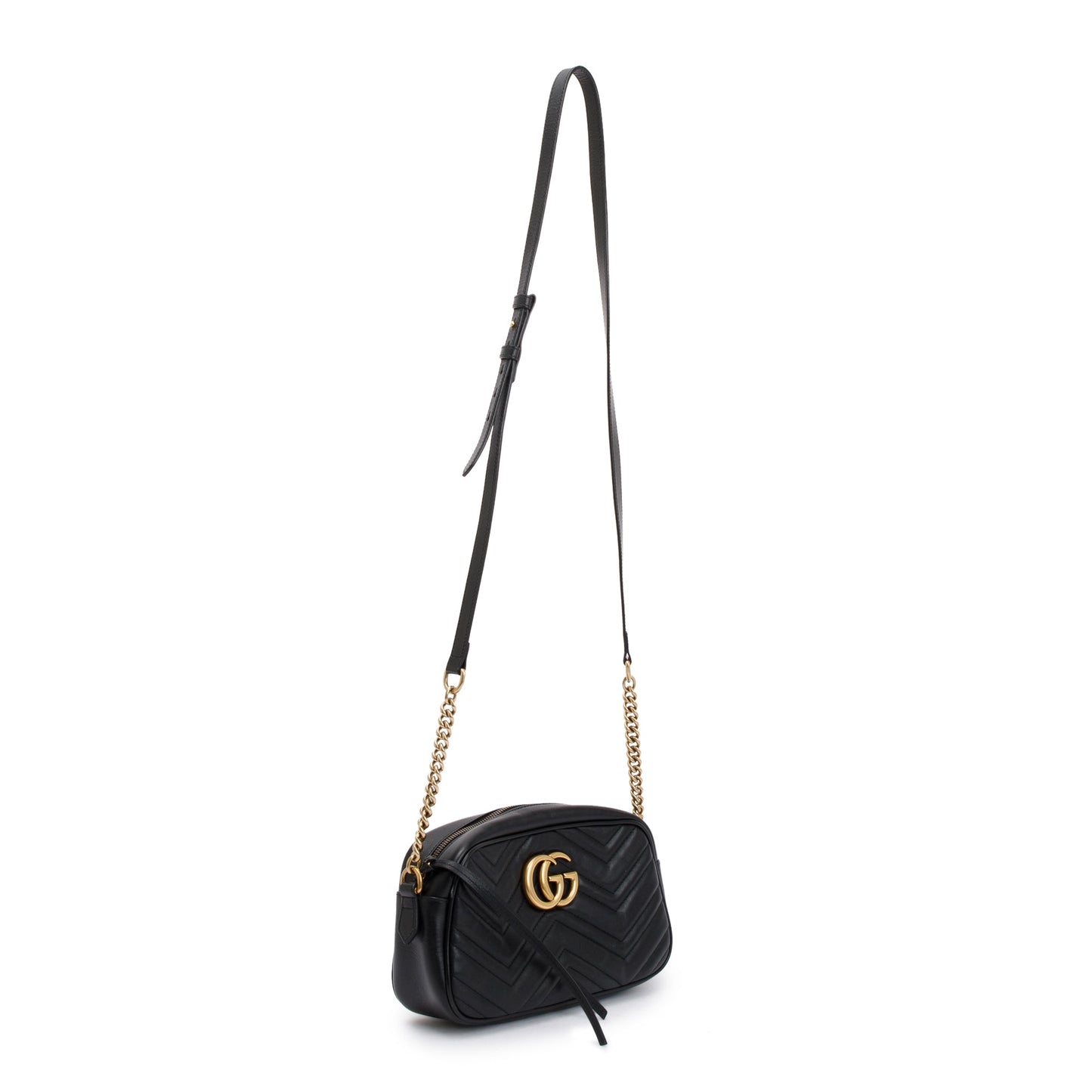 Gucci Black GG Marmont Matelasse Small Shoulder Bag