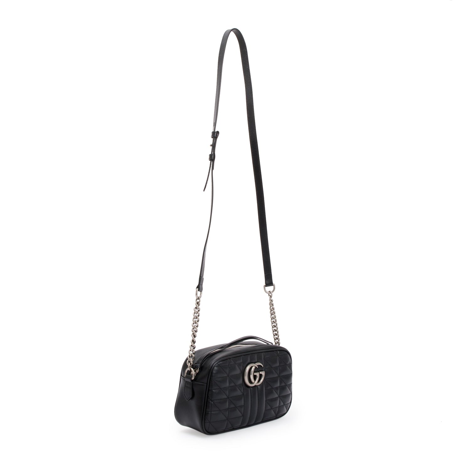 Gucci Black GG Marmont Matelasse Small Shoulder Bag