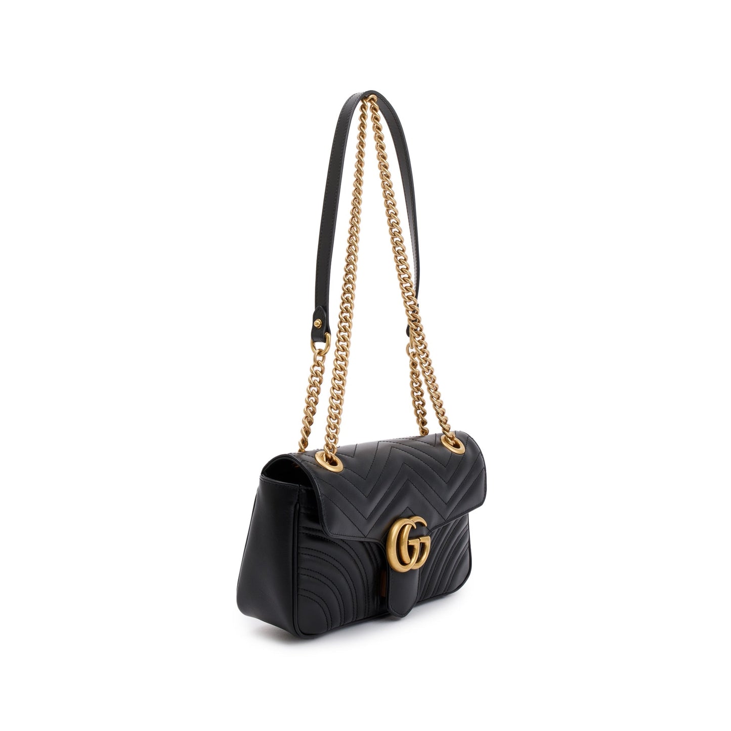 Gucci Black GG Marmont Matelasse Small Shoulder Bag