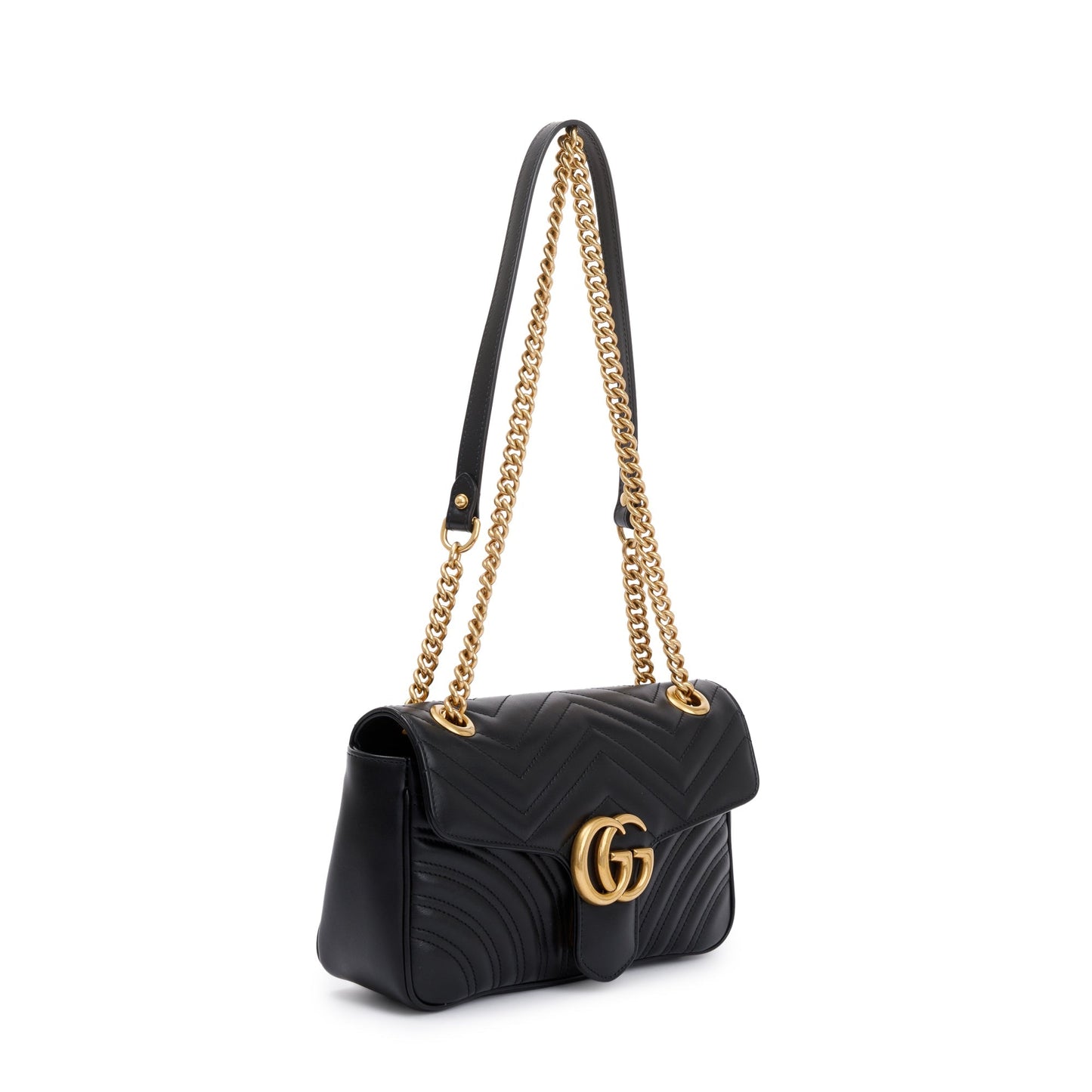 Gucci Black GG Marmont Matelasse Small Shoulder Bag