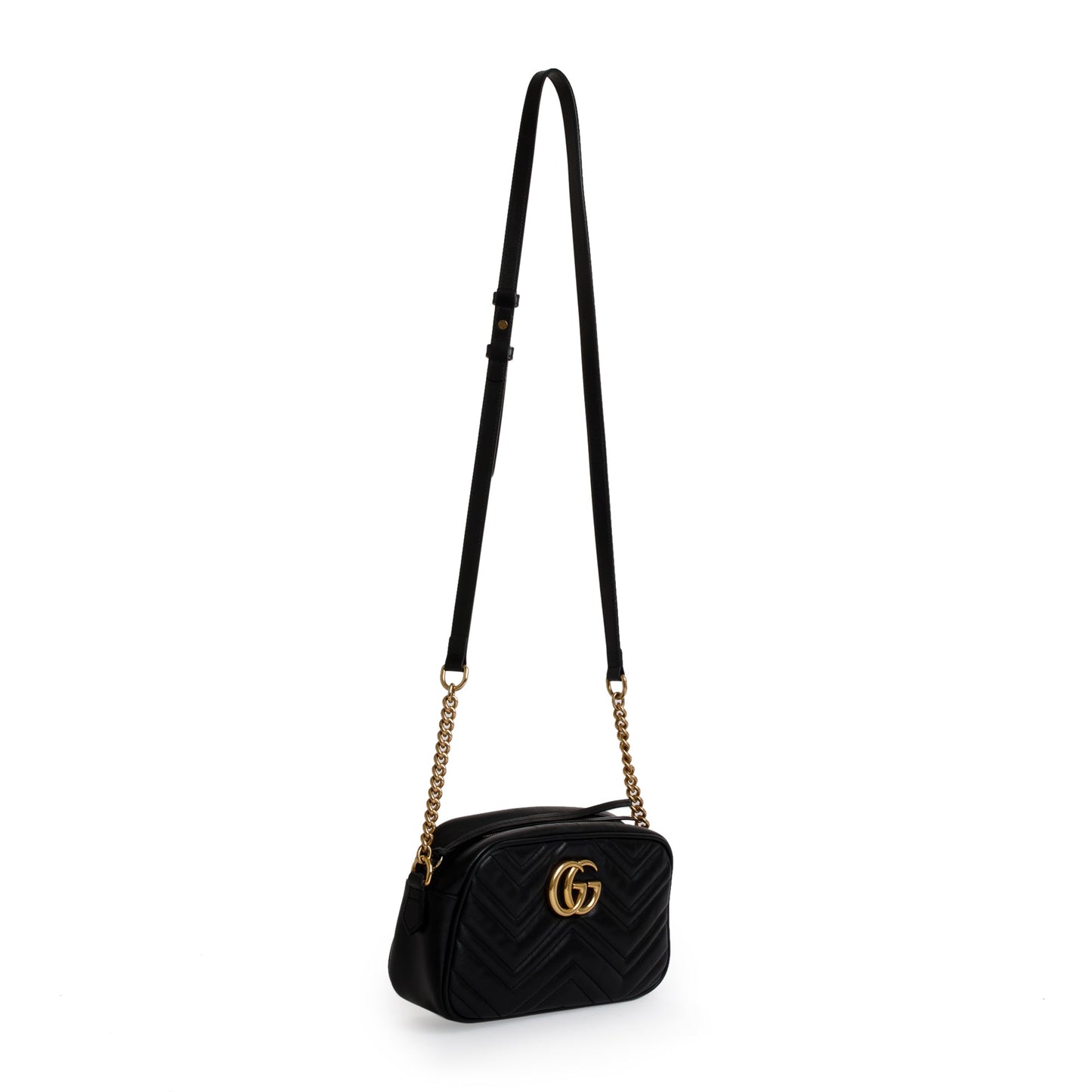 Gucci Black GG Marmont Matelasse Small Shoulder Bag