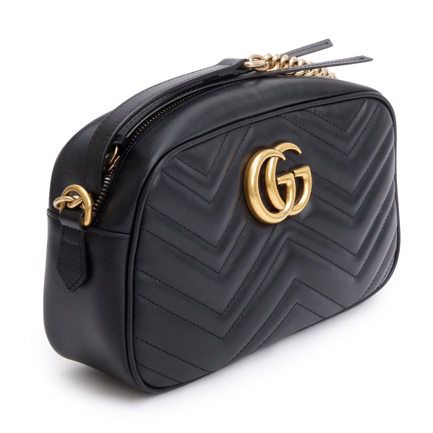 Gucci Black GG Marmont Matelasse Small Shoulder Bag