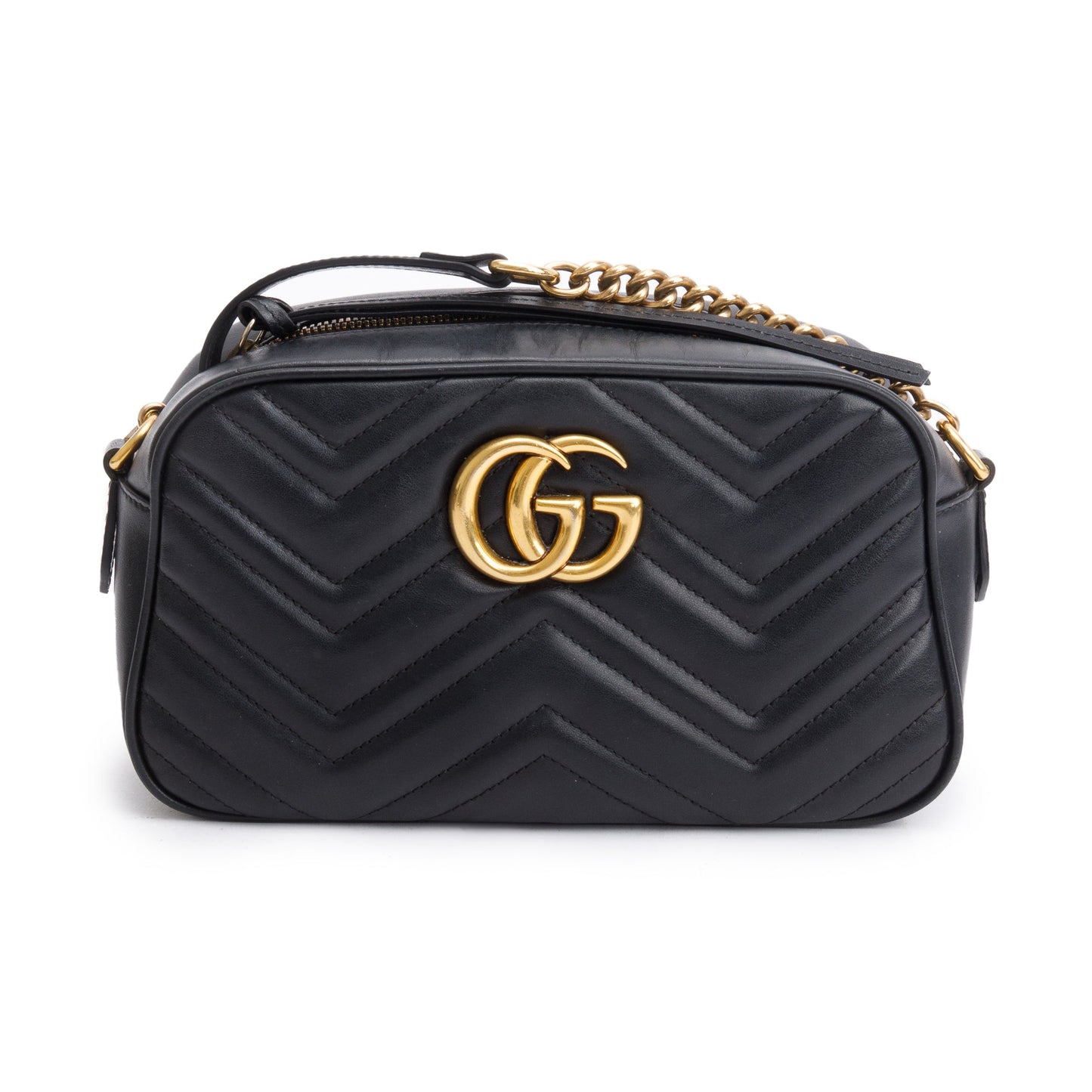 Gucci Black GG Marmont Matelasse Small Shoulder Bag