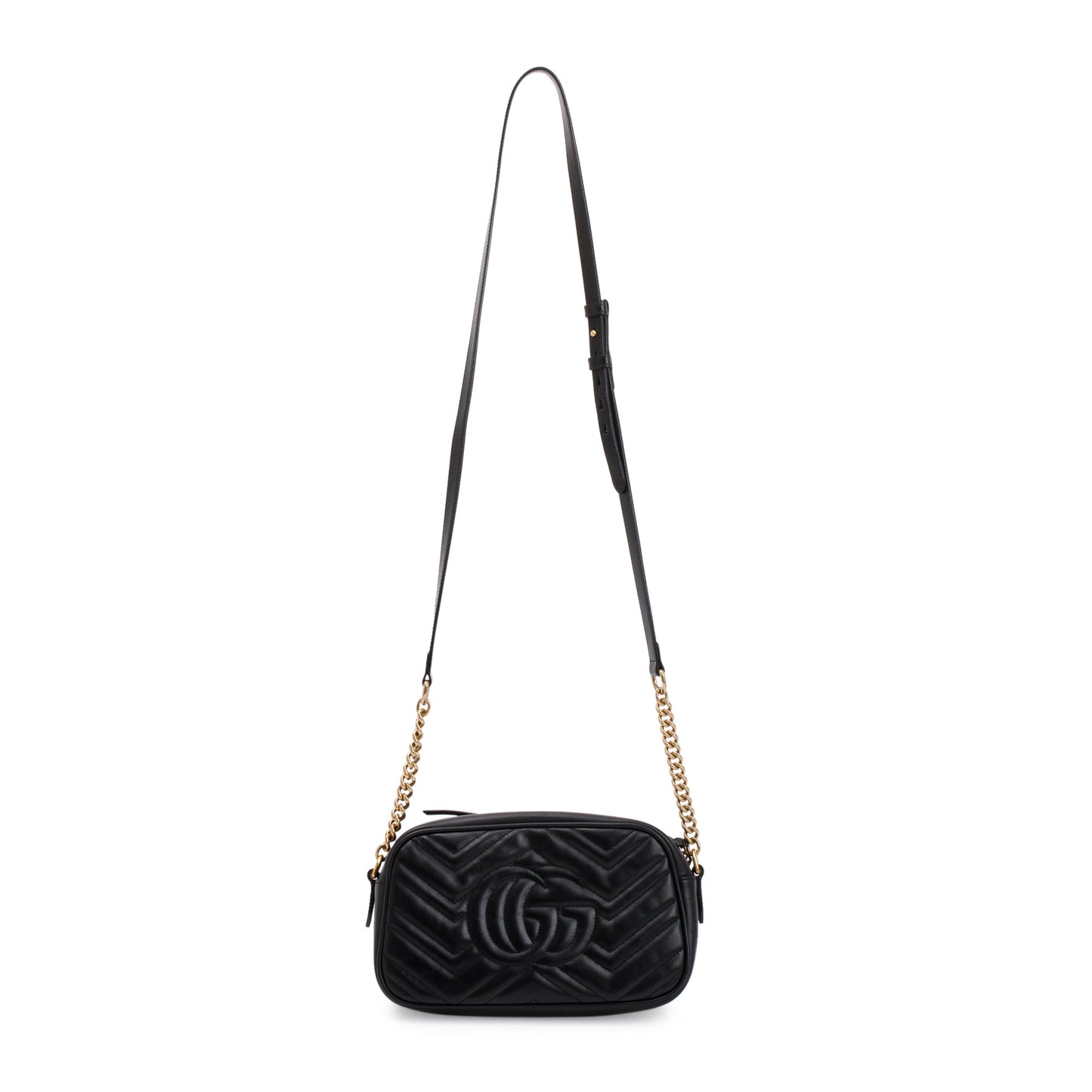 Gucci Black GG Marmont Matelasse Small Shoulder Bag