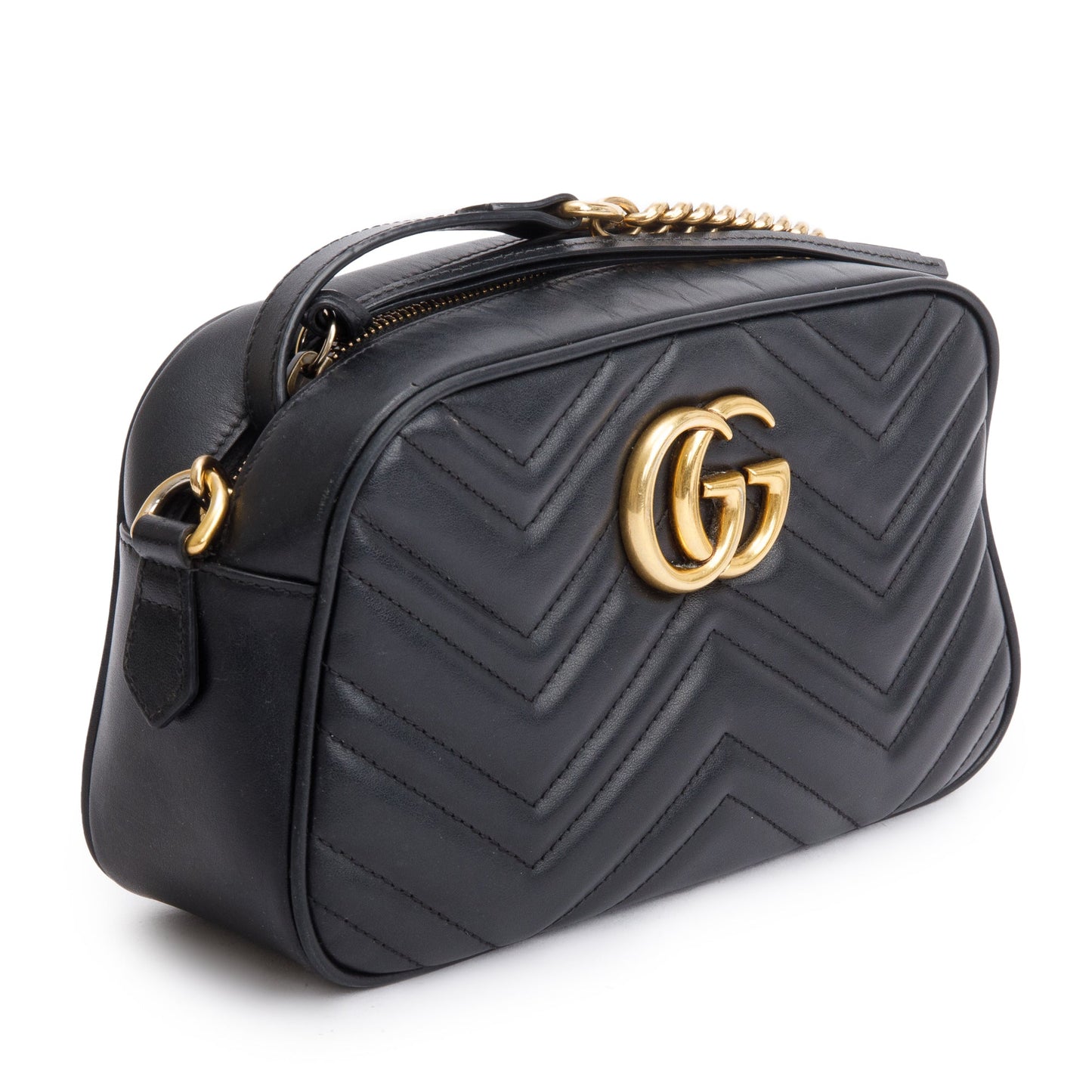 Gucci Black GG Marmont Matelasse Small Shoulder Bag
