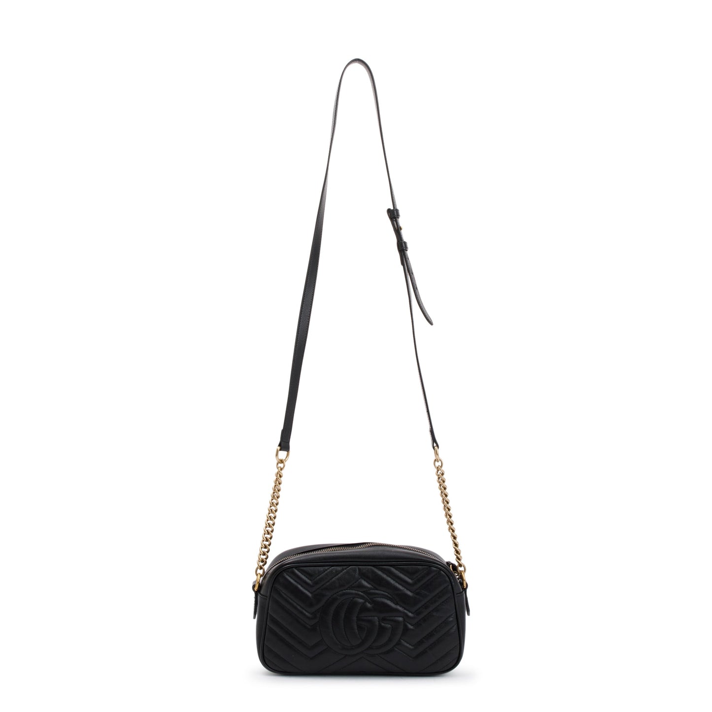 Gucci Black GG Marmont Matelasse Small Shoulder Bag