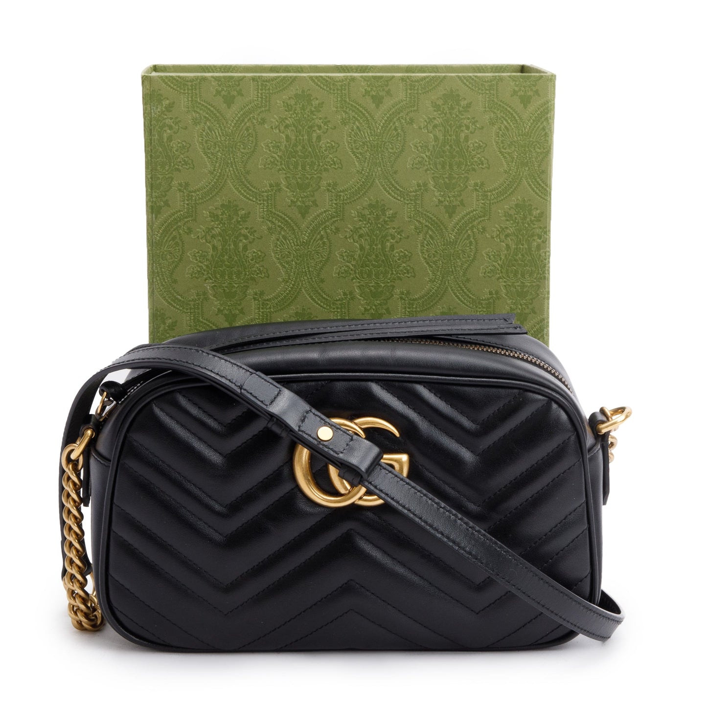 Gucci Black GG Marmont Matelasse Small Shoulder Bag