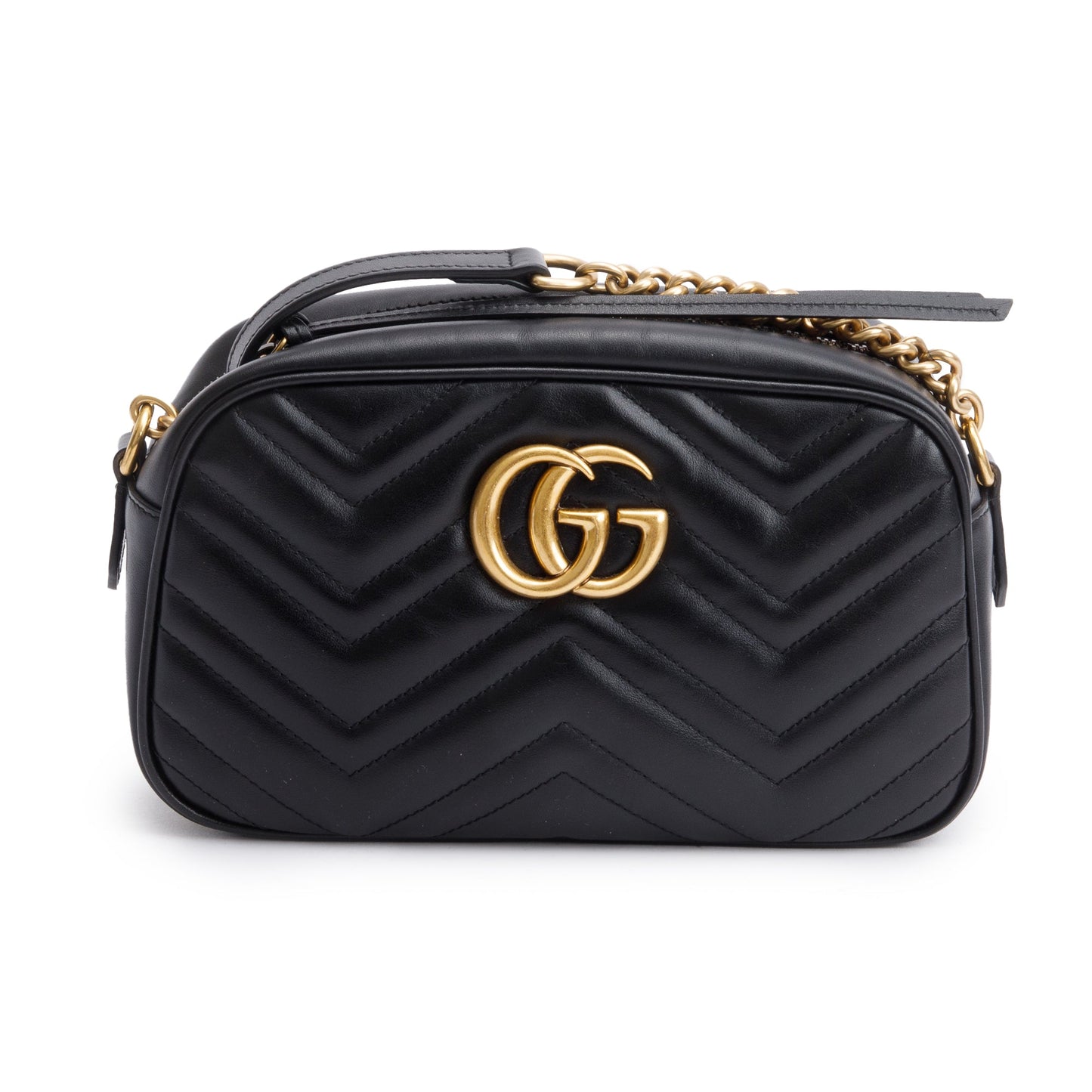 Gucci Black GG Marmont Matelasse Small Shoulder Bag