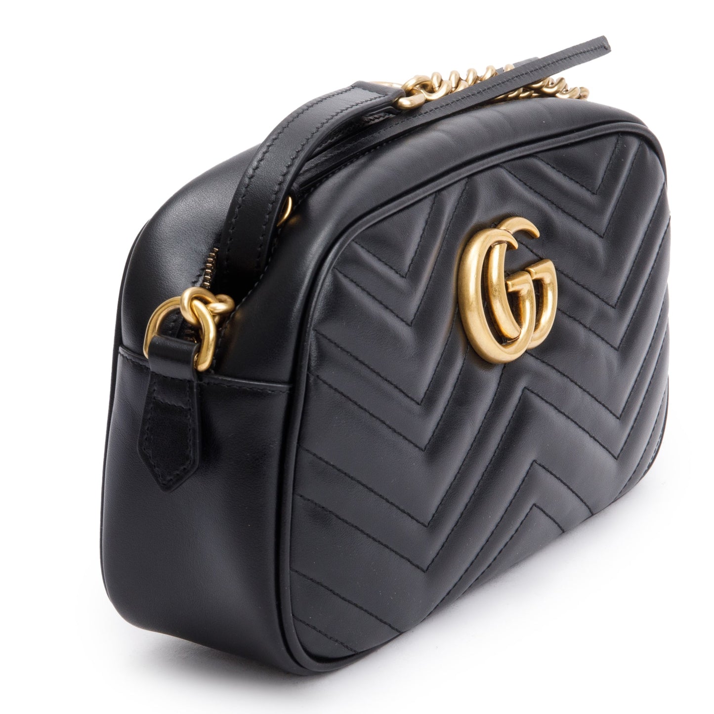 Gucci Black GG Marmont Matelasse Small Shoulder Bag