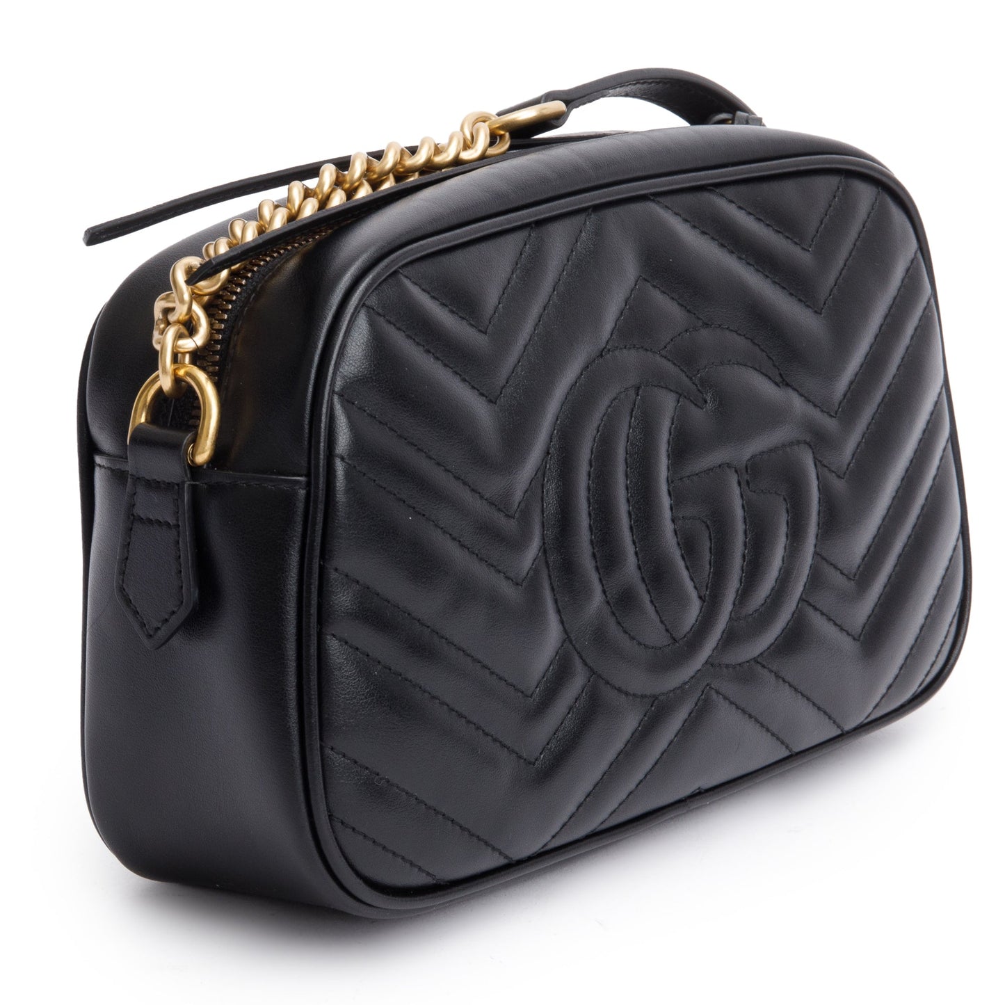 Gucci Black GG Marmont Matelasse Small Shoulder Bag