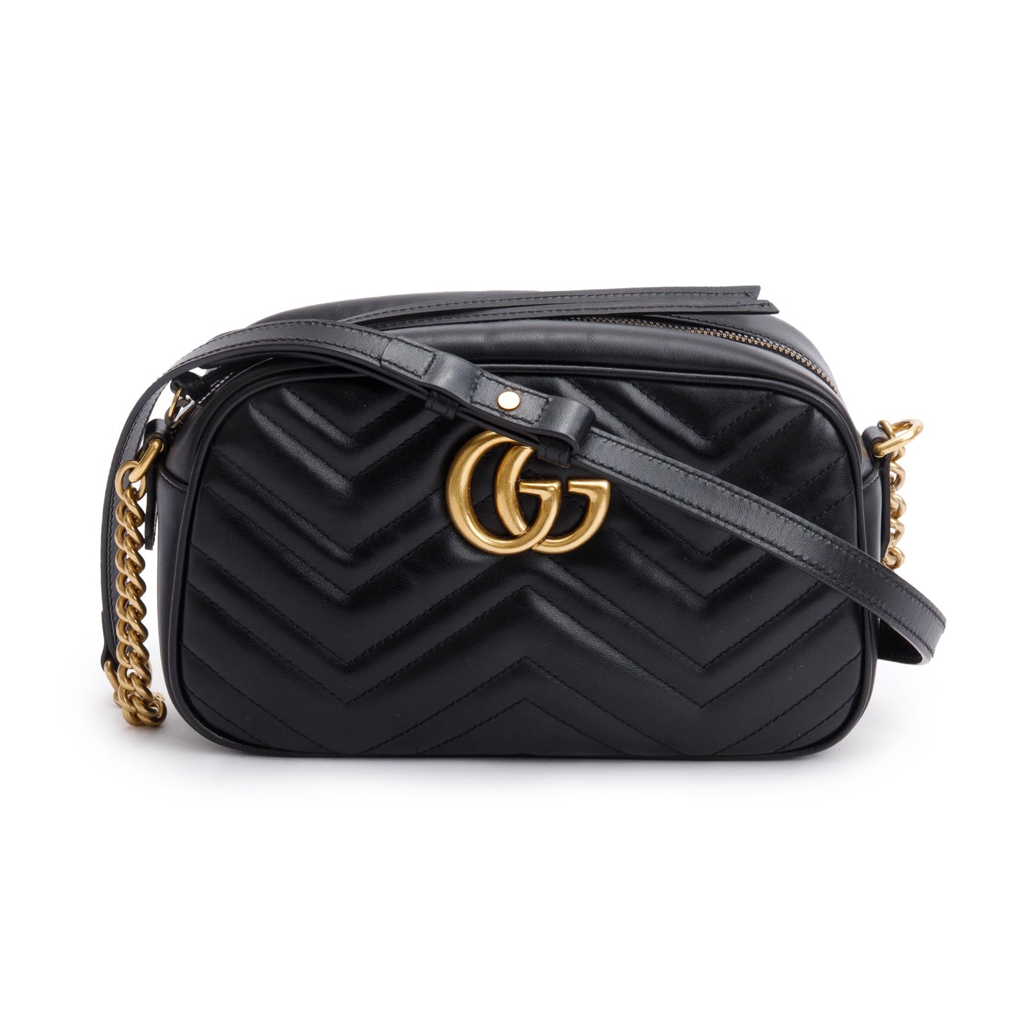 Gucci Black GG Marmont Matelasse Small Shoulder Bag